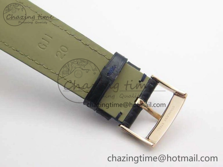 Durable Seamaster Edizione Venezia RG Best Edition Blue Dial On Leather Strap A 8126