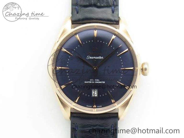 Durable Seamaster Edizione Venezia RG Best Edition Blue Dial On Leather Strap A 8126