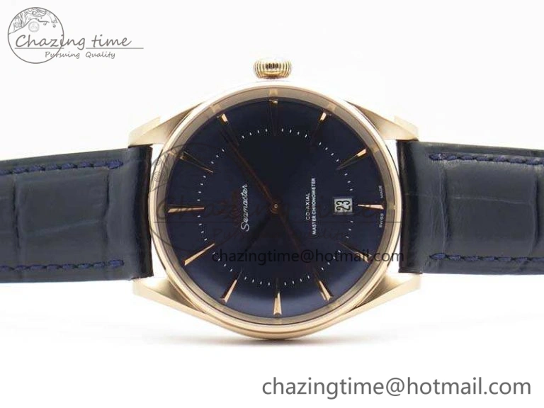 Durable Seamaster Edizione Venezia RG Best Edition Blue Dial On Leather Strap A 8126