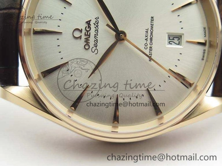 QuickDry Seamaster Edizione Venezia RG Best Edition White Dial On Leather Strap A 8127