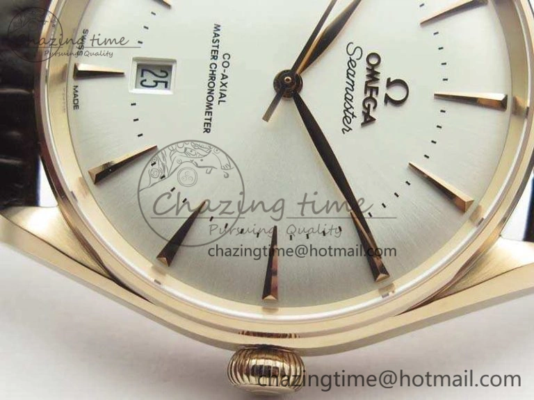 QuickDry Seamaster Edizione Venezia RG Best Edition White Dial On Leather Strap A 8127