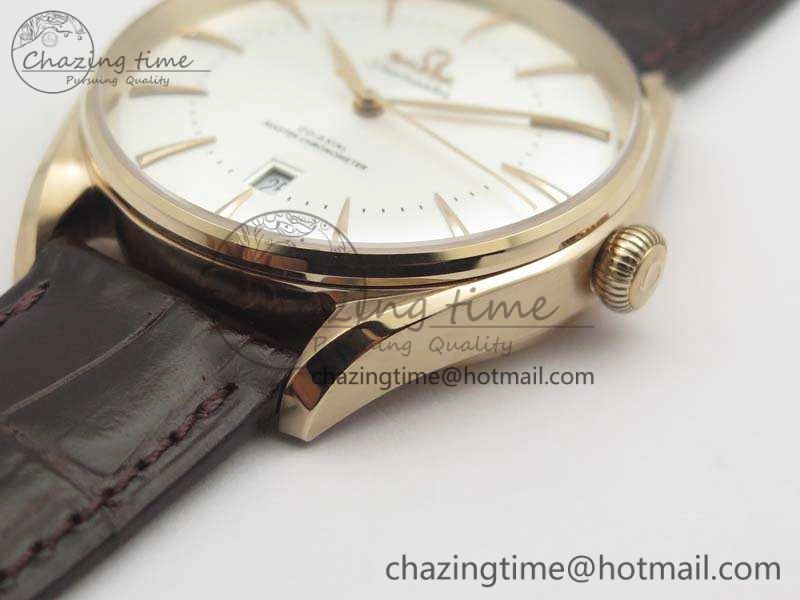 QuickDry Seamaster Edizione Venezia RG Best Edition White Dial On Leather Strap A 8127
