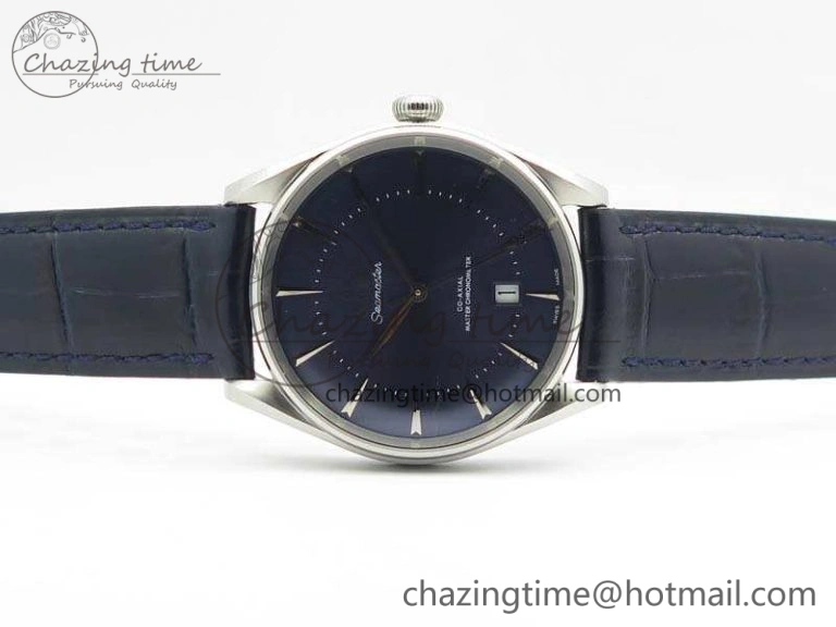 Chic Seamaster Edizione Venezia SS Best Edition Blue Dial On Leather Strap A 8121