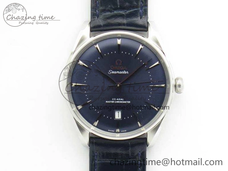 Chic Seamaster Edizione Venezia SS Best Edition Blue Dial On Leather Strap A 8121