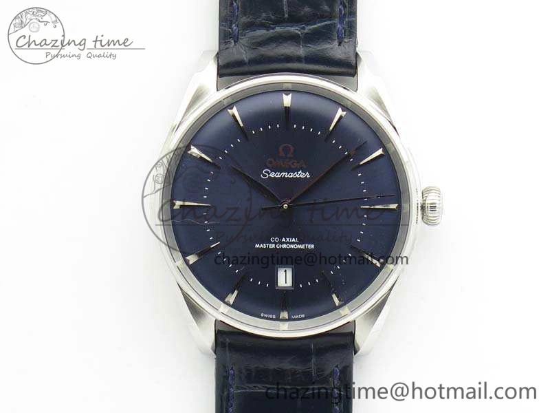 Chic Seamaster Edizione Venezia SS Best Edition Blue Dial On Leather Strap A 8121