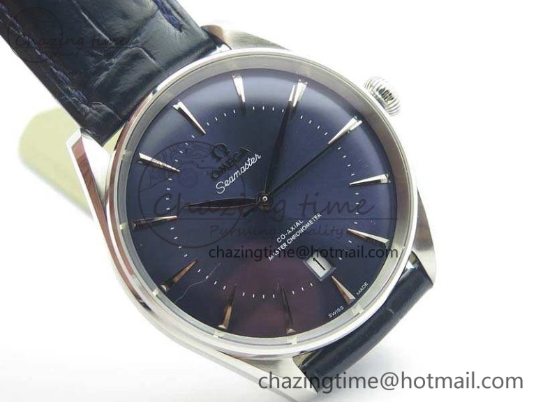 Chic Seamaster Edizione Venezia SS Best Edition Blue Dial On Leather Strap A 8121