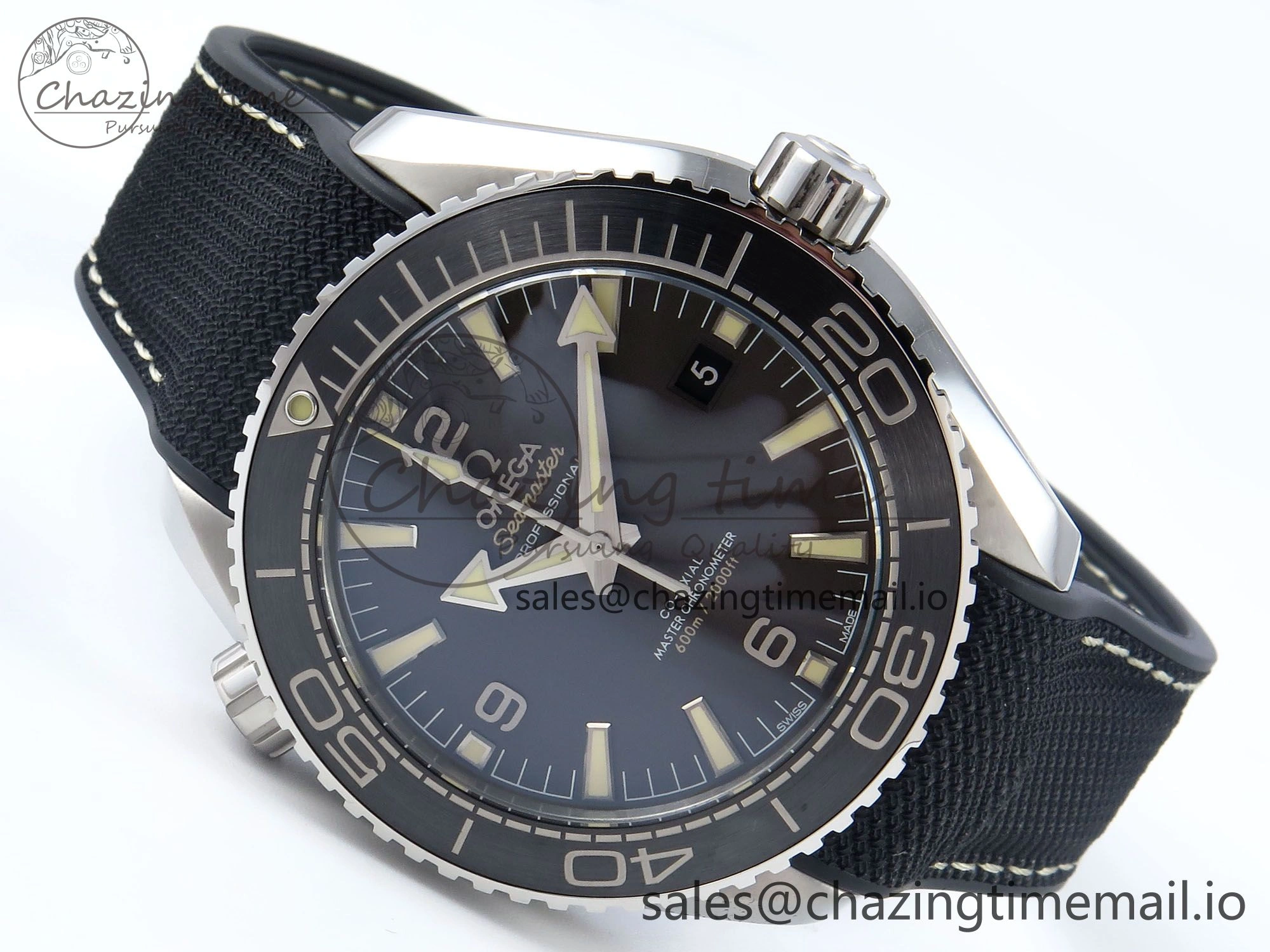 Seamaster Planet Ocean 600M 43.5mm SS SCF 1:1 Best Edition Black Bezel Black Dial on Black Rubber Strap A8900 Super Clone ZeroBulk 7665