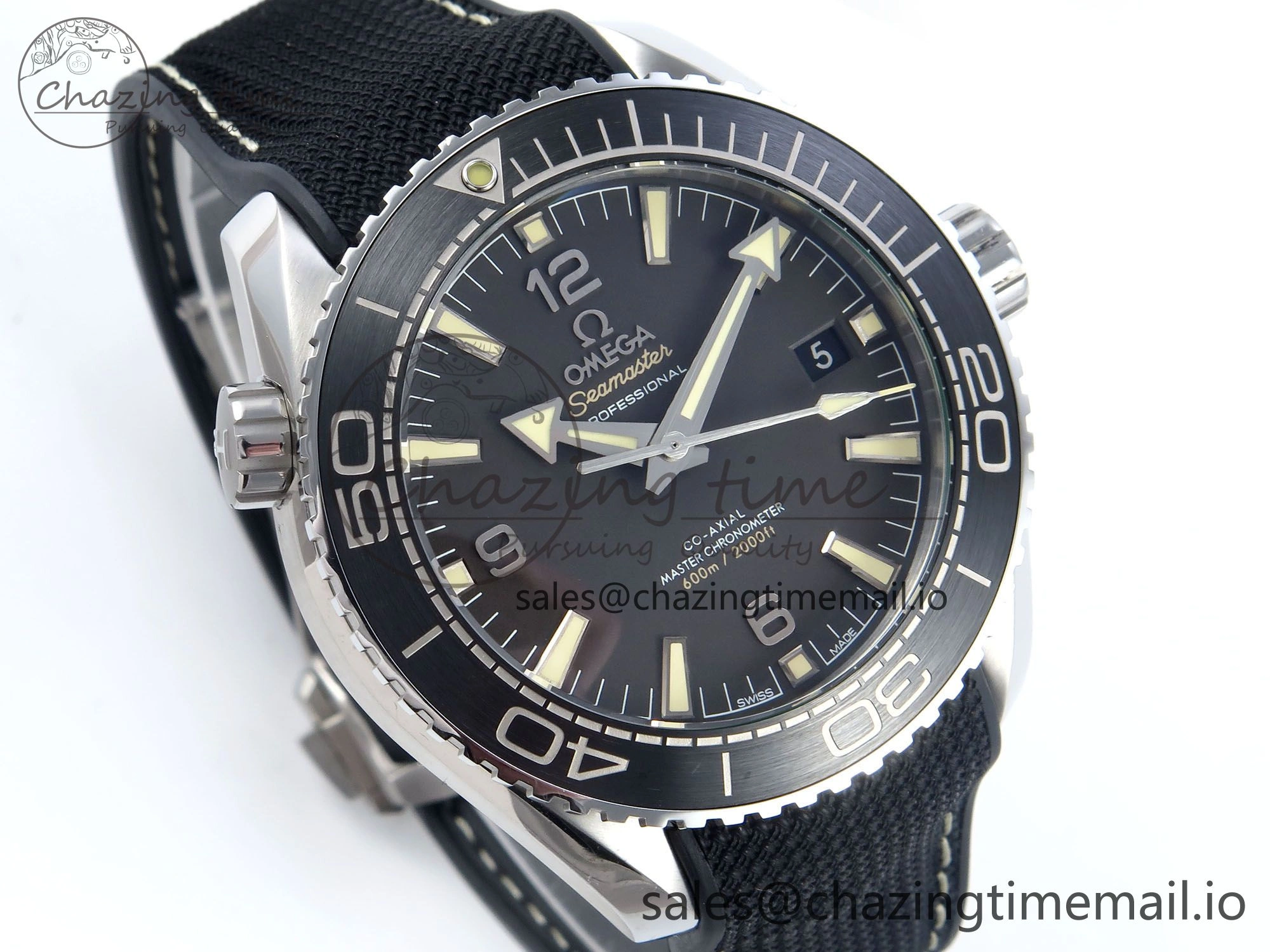 Seamaster Planet Ocean 600M 43.5mm SS SCF 1:1 Best Edition Black Bezel Black Dial on Black Rubber Strap A8900 Super Clone ZeroBulk 7665