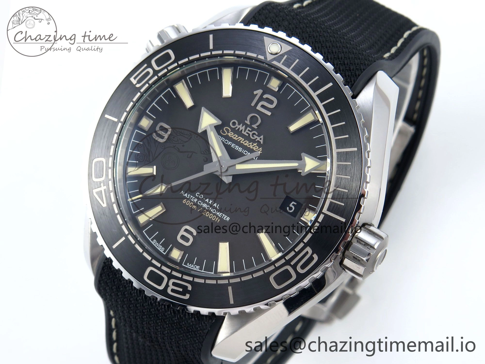 Seamaster Planet Ocean 600M 43.5mm SS SCF 1:1 Best Edition Black Bezel Black Dial on Black Rubber Strap A8900 Super Clone ZeroBulk 7665