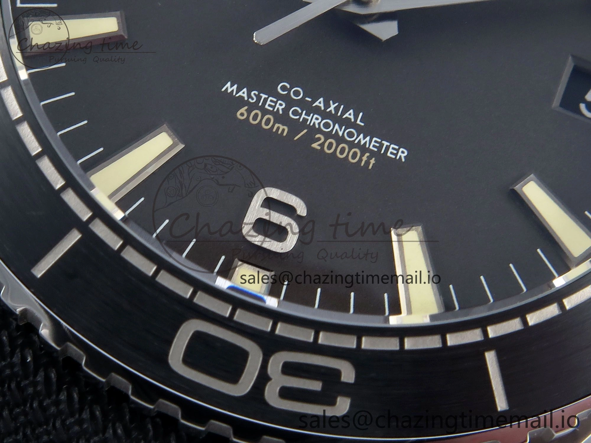 Seamaster Planet Ocean 600M 43.5mm SS SCF 1:1 Best Edition Black Bezel Black Dial on Black Rubber Strap A8900 Super Clone ZeroBulk 7665