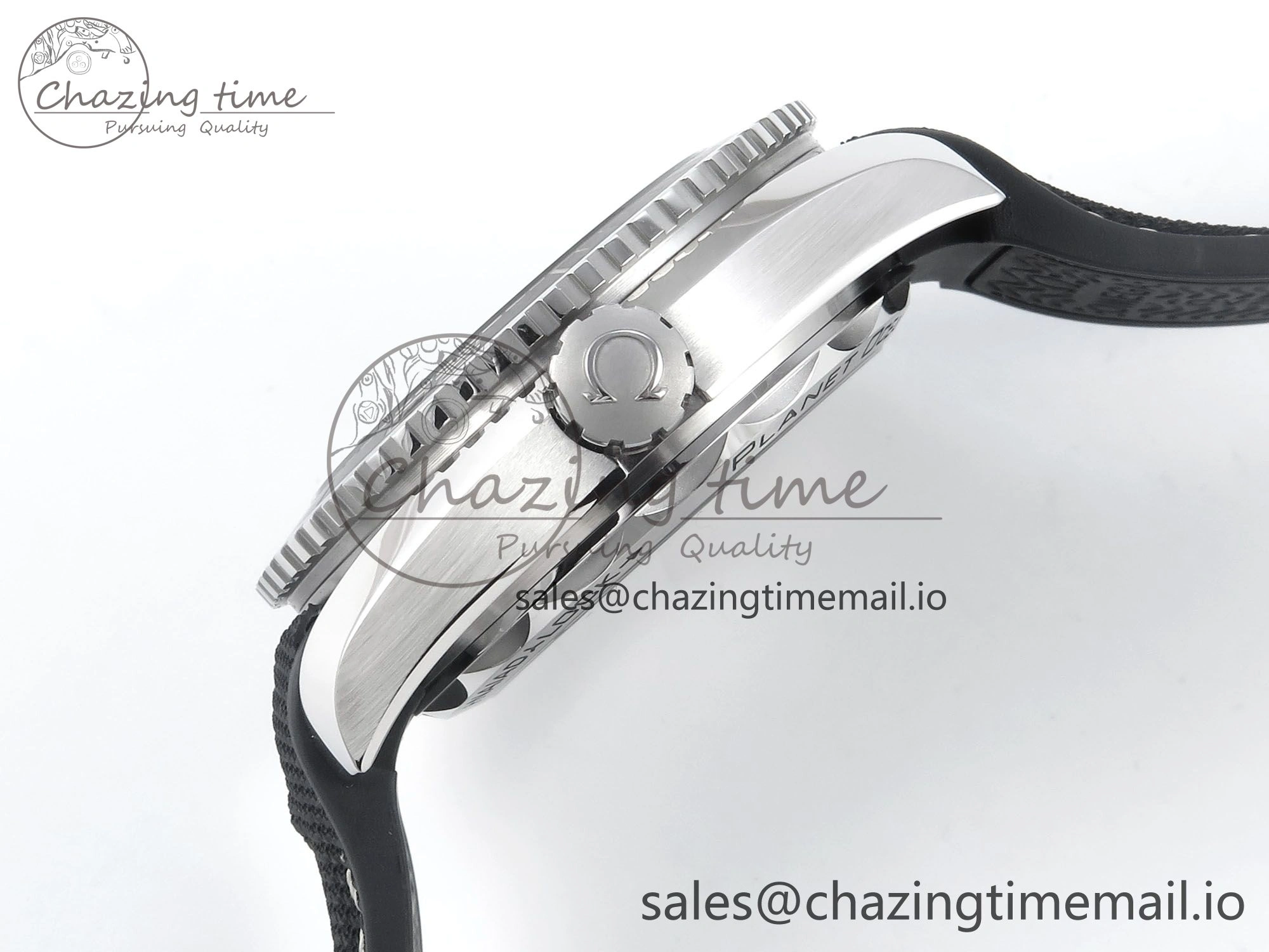 Seamaster Planet Ocean 600M 43.5mm SS SCF 1:1 Best Edition Black Bezel Black Dial on Black Rubber Strap A8900 Super Clone ZeroBulk 7665
