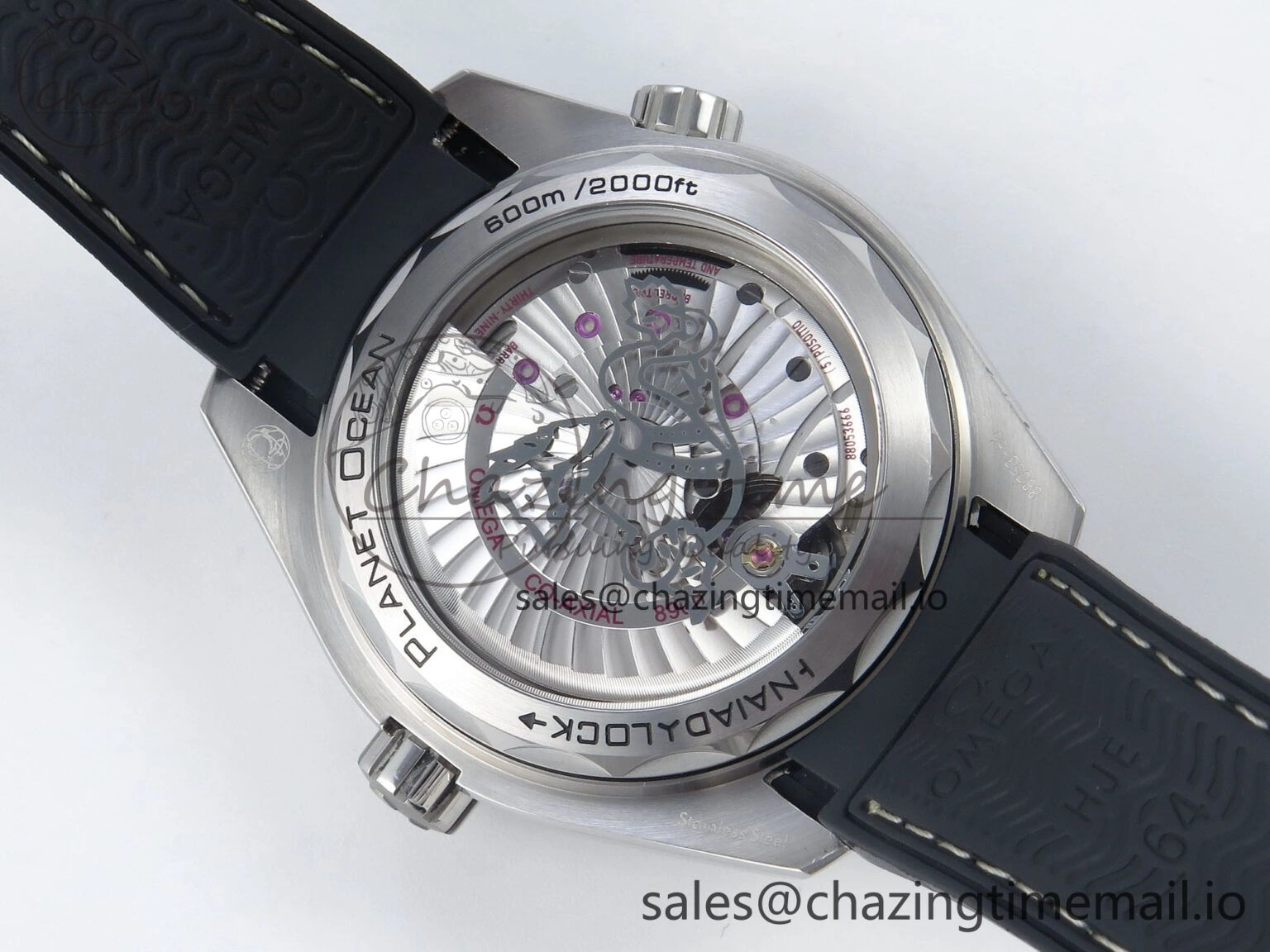 Seamaster Planet Ocean 600M 43.5mm SS SCF 1:1 Best Edition Black Bezel Black Dial on Black Rubber Strap A8900 Super Clone ZeroBulk 7665