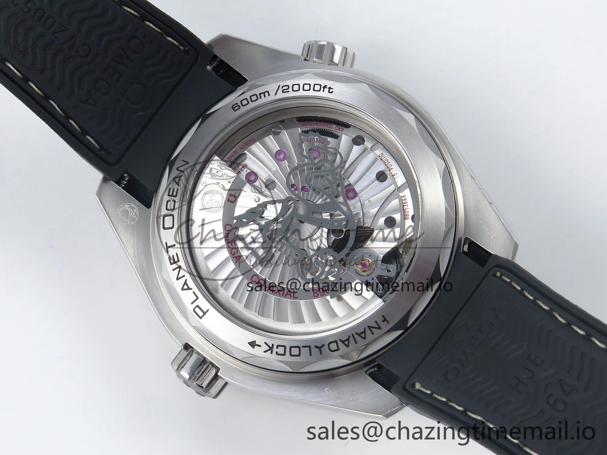 Seamaster Planet Ocean 600M 43.5mm SS SCF 1:1 Best Edition Black Bezel Black Dial on Black Rubber Strap A8900 Super Clone ZeroBulk 7665