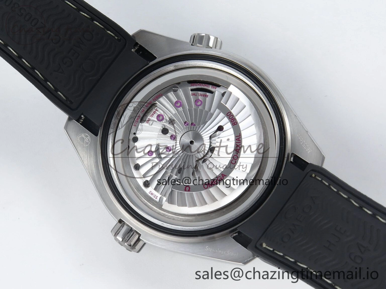 Seamaster Planet Ocean 600M 43.5mm SS SCF 1:1 Best Edition Black Bezel Black Dial on Black Rubber Strap A8900 Super Clone ZeroBulk 7665
