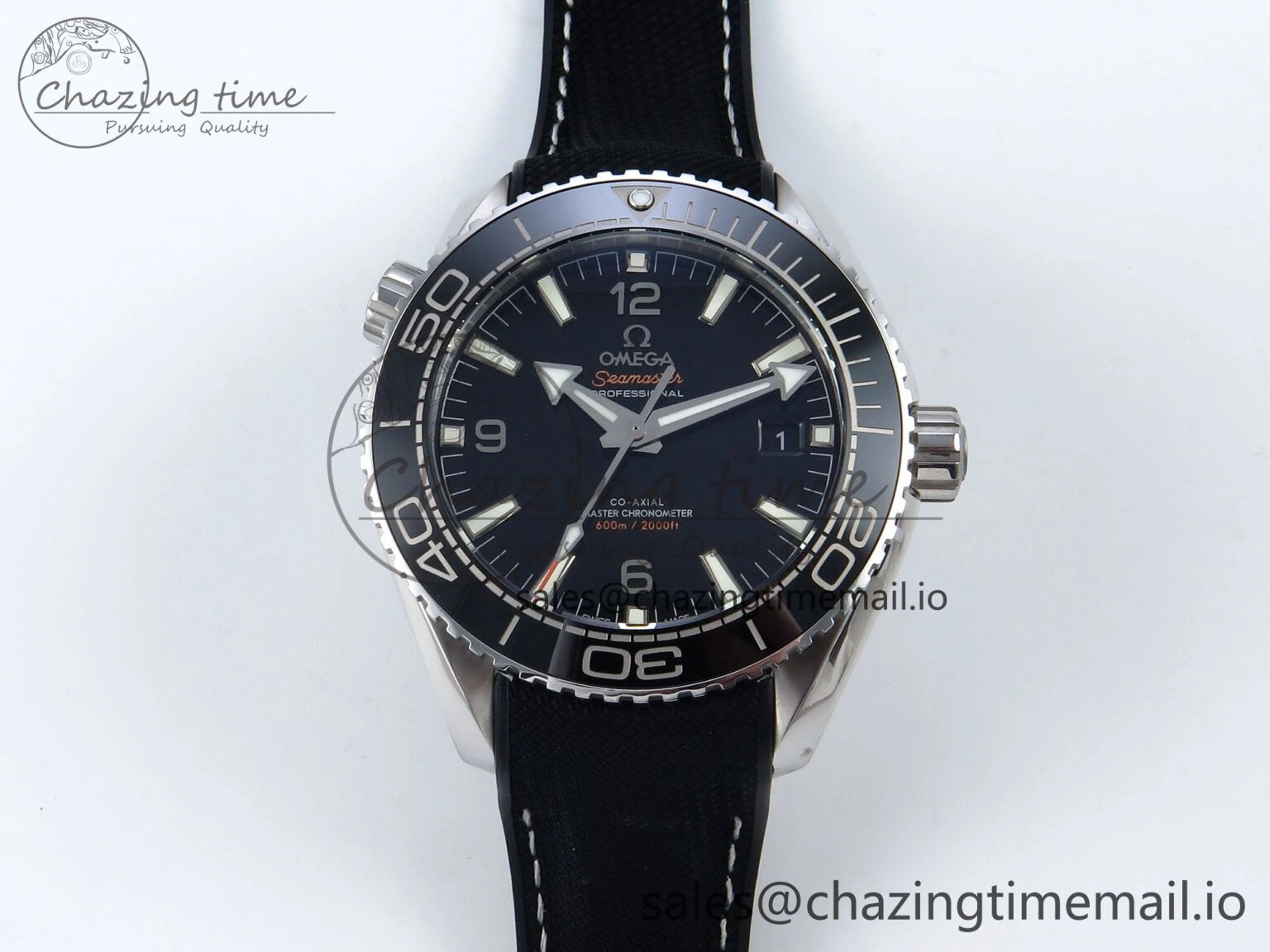 WellDesigned Seamaster Planet Ocean 600M 43.5mm SS SCF 1:1 Best Edition Black Bezel Black Dial on Black Rubber Strap A8900 Super Clone 7664