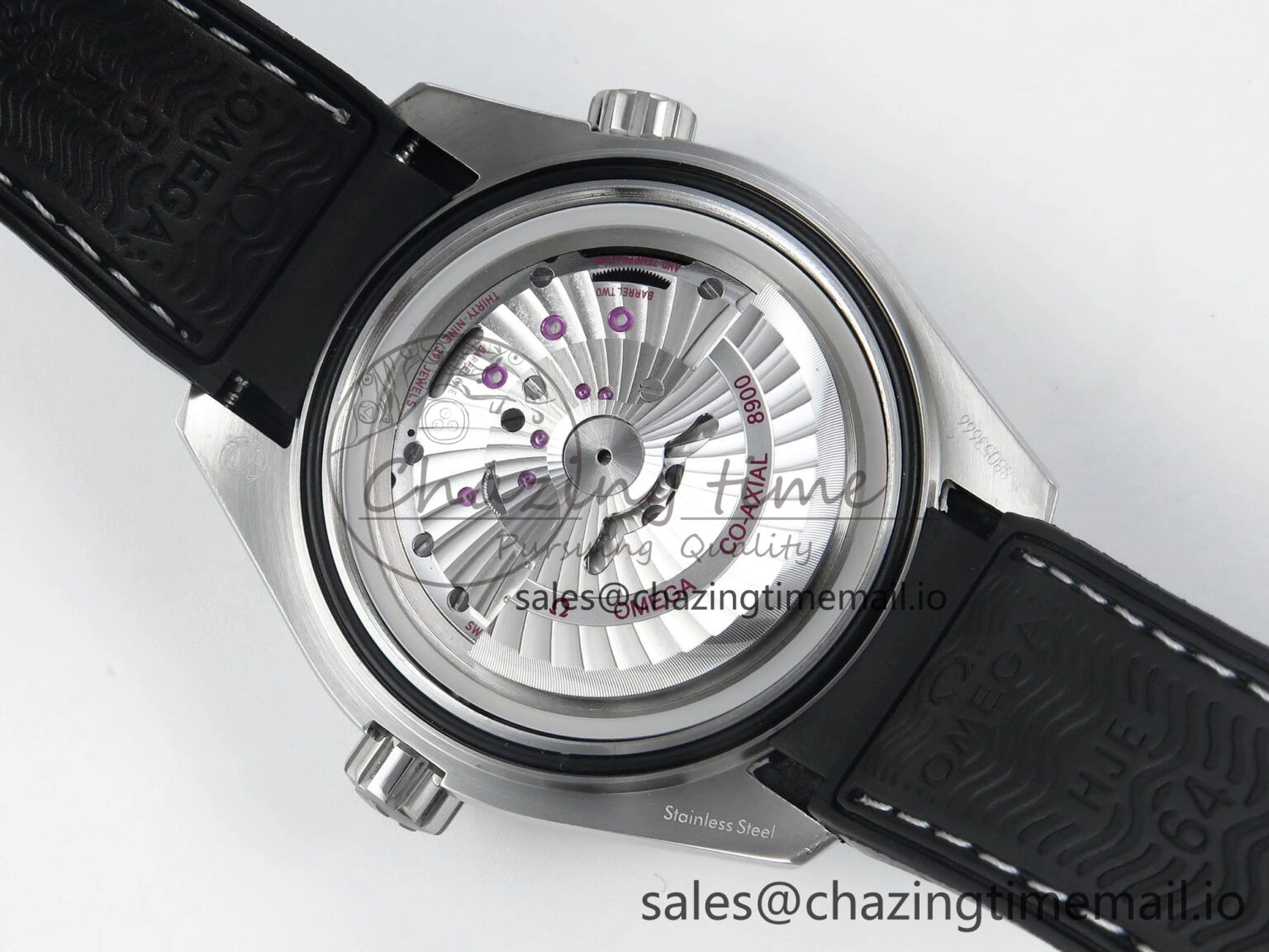 WellDesigned Seamaster Planet Ocean 600M 43.5mm SS SCF 1:1 Best Edition Black Bezel Black Dial on Black Rubber Strap A8900 Super Clone 7664