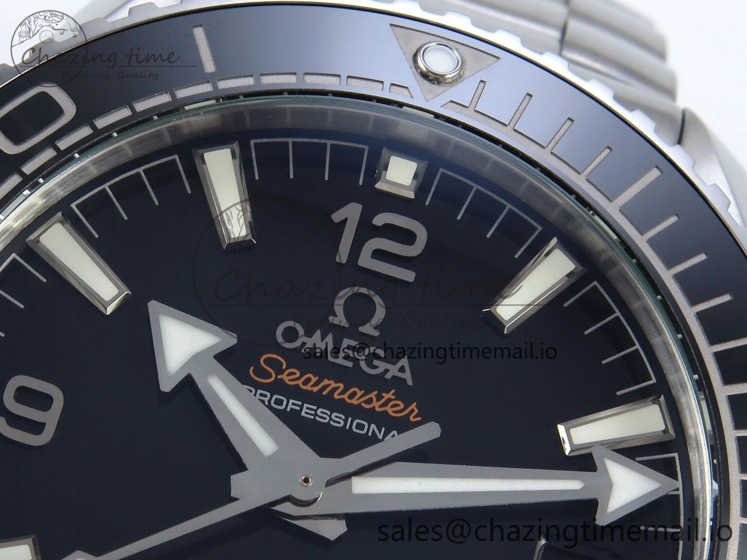 Seamaster Planet Ocean 600M 43.5mm SS SCF 1:1 Best Edition Black Bezel Black Dial on SS Bracelet A8900 Super Clone Compact 7680