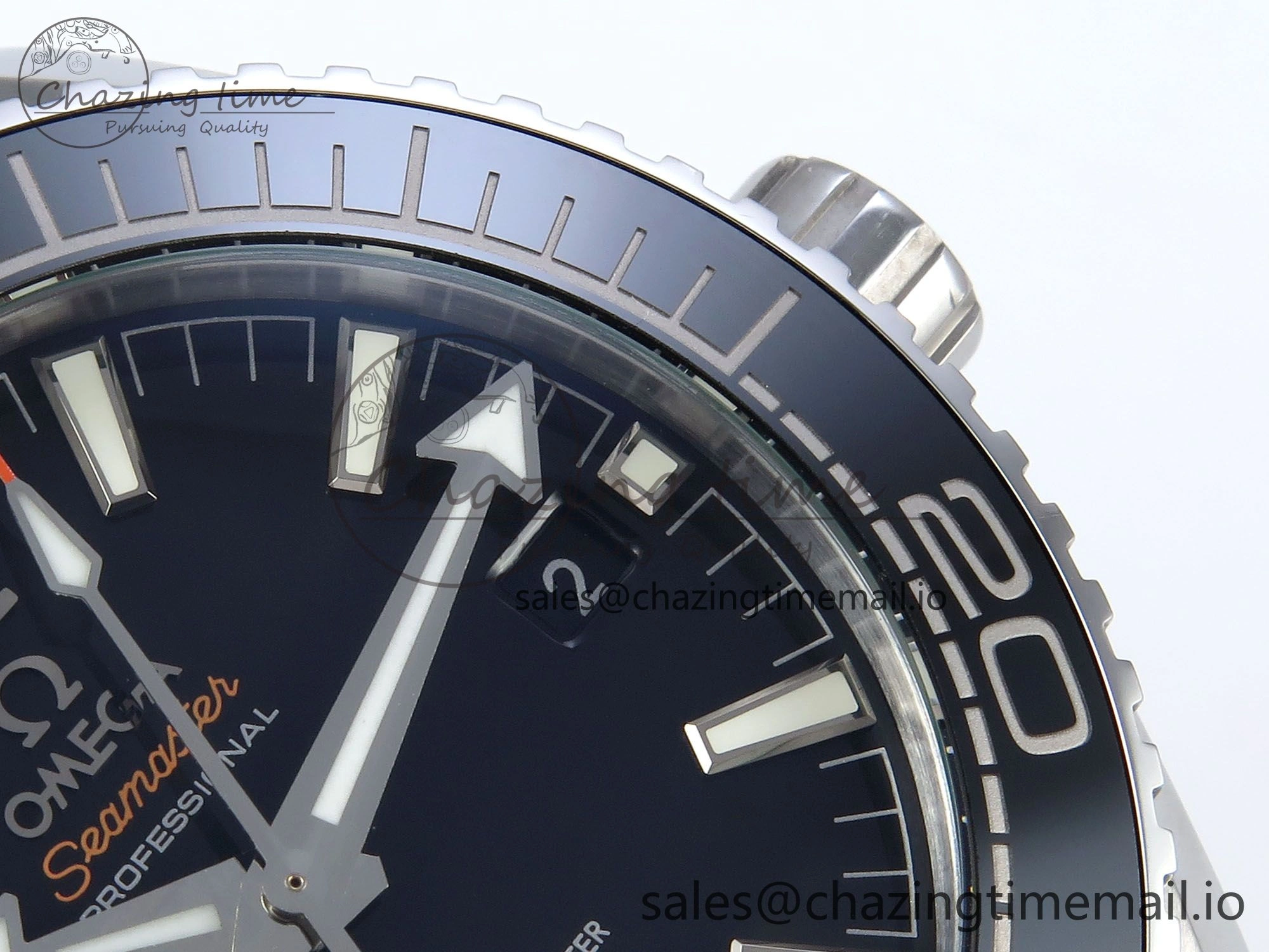 Seamaster Planet Ocean 600M 43.5mm SS SCF 1:1 Best Edition Black Bezel Black Dial on SS Bracelet A8900 Super Clone Compact 7680