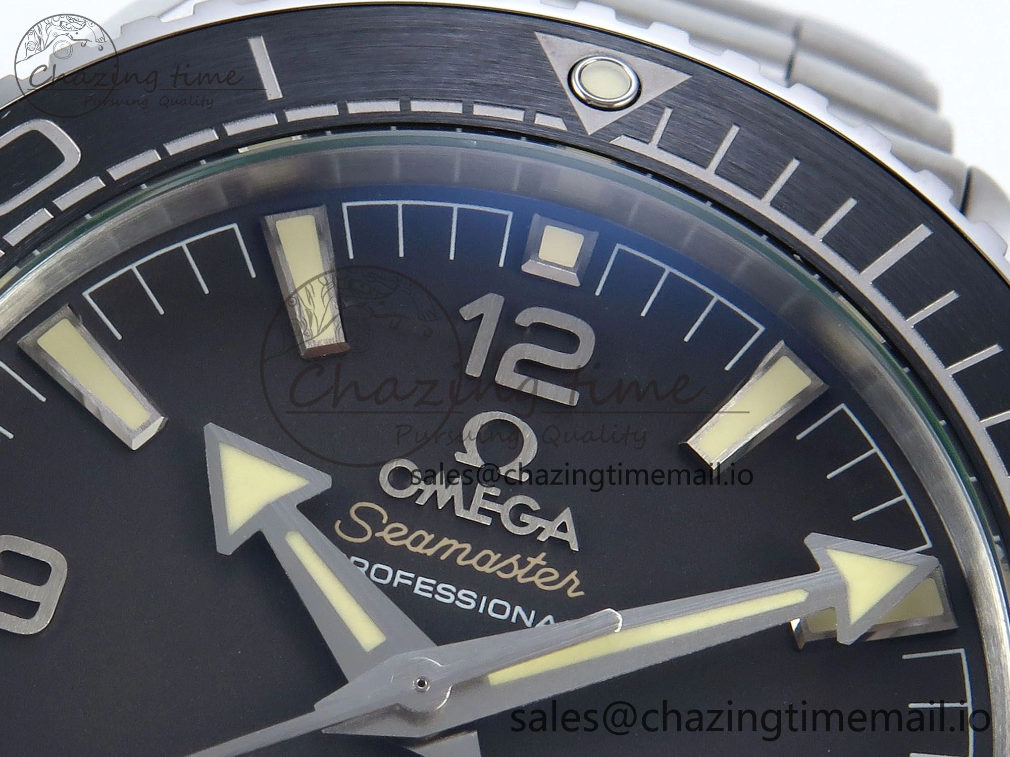 UrbanStyle Seamaster Planet Ocean 600M 43.5mm SS SCF 1:1 Best Edition Black Bezel Black Dial on SS Bracelet A8900 Super Clone 7677