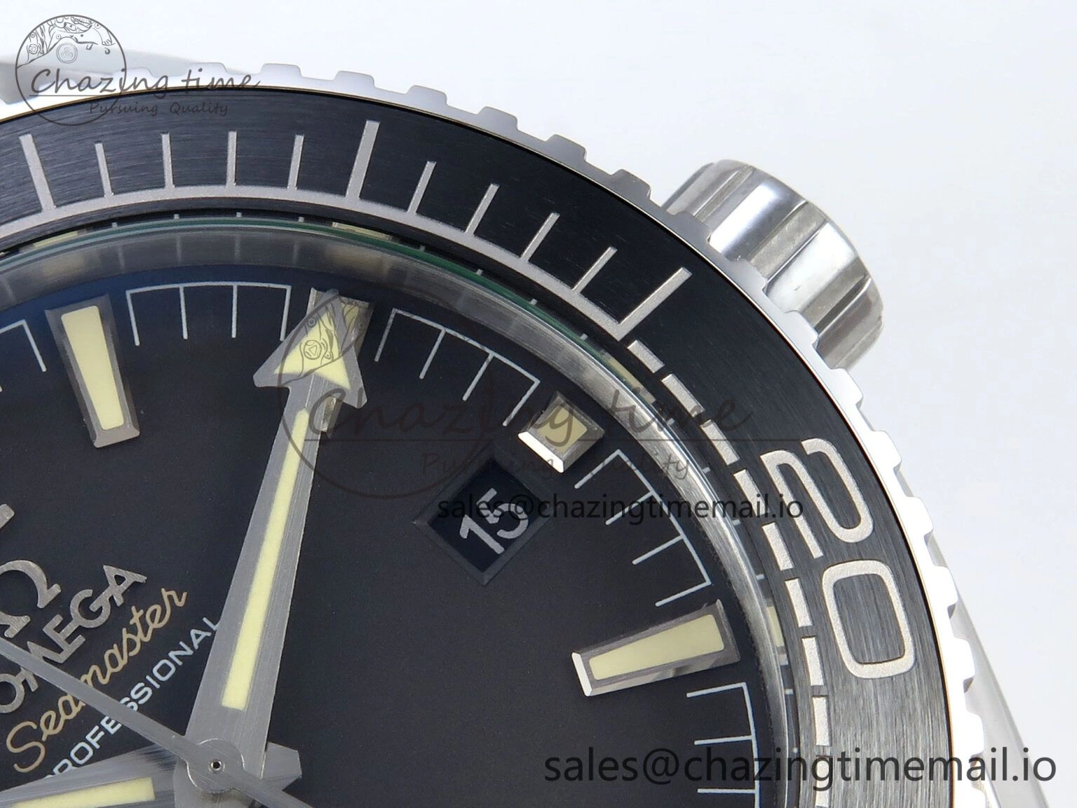 UrbanStyle Seamaster Planet Ocean 600M 43.5mm SS SCF 1:1 Best Edition Black Bezel Black Dial on SS Bracelet A8900 Super Clone 7677