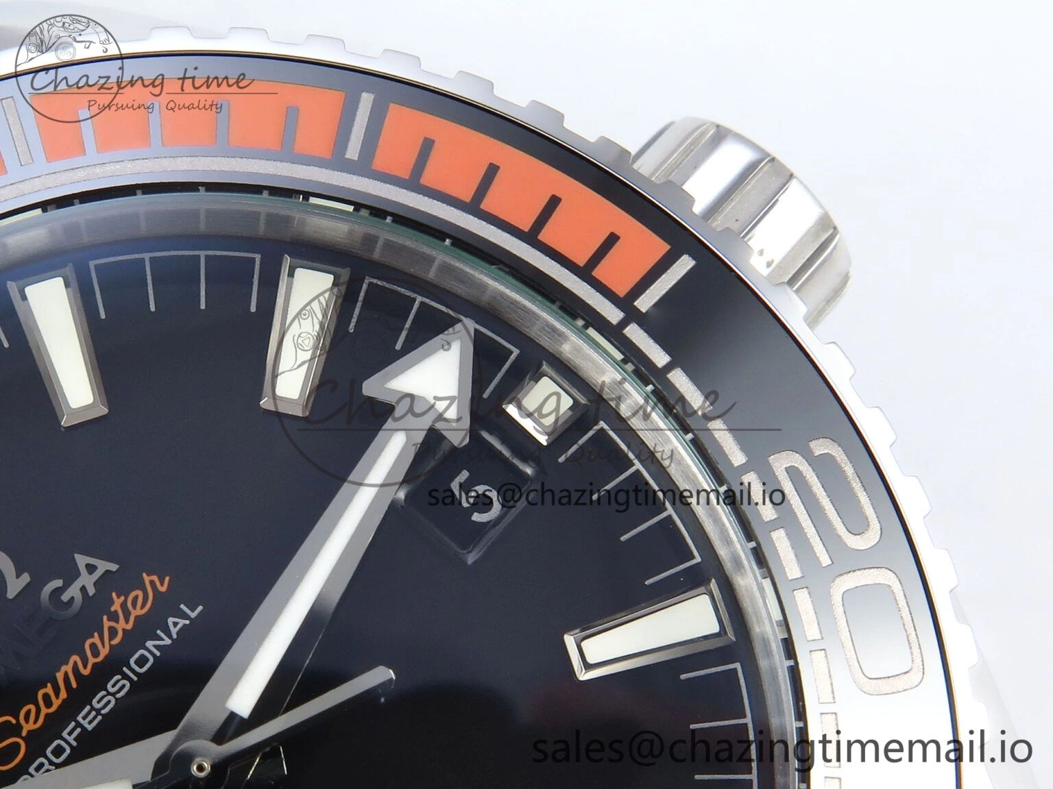 Seamaster Planet Ocean 600M 43.5mm SS SCF 1:1 Best Edition Black Orange Bezel Black Dial on SS Bracelet A8900 Super Clone NewStyle 7682