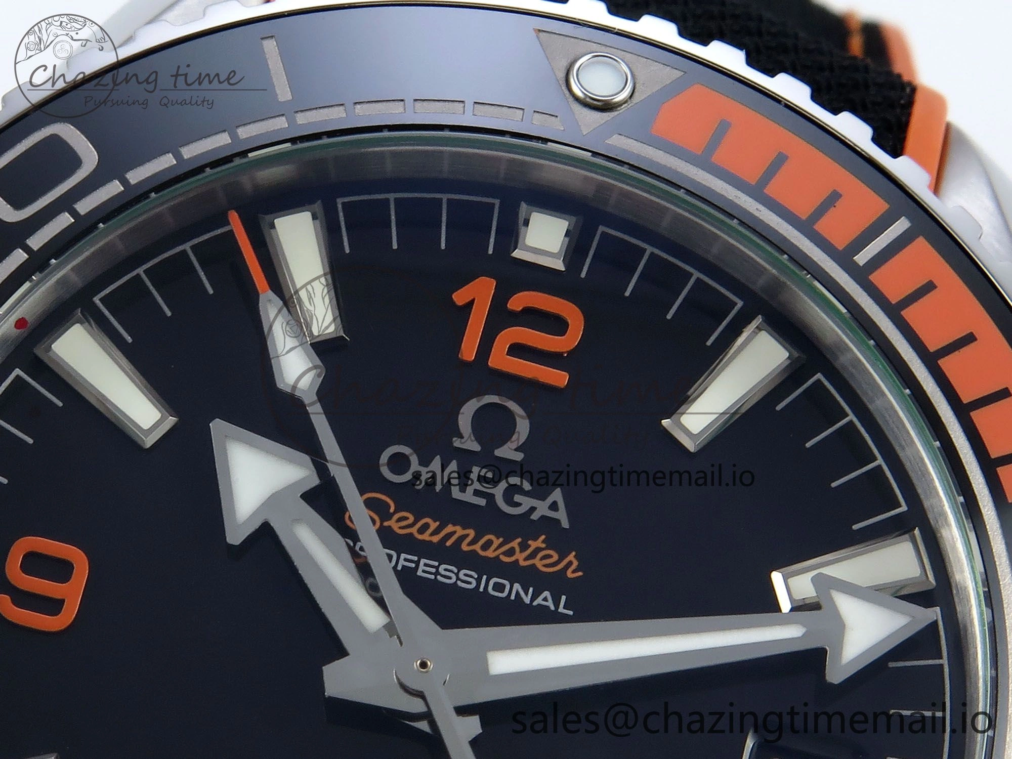 Seamaster Planet Ocean 600M 43.5mm SS SCF 1:1 Best Edition Black orange Bezel Black Dial on Black Rubber Strap A8900 Super Clone ModernLook 7663