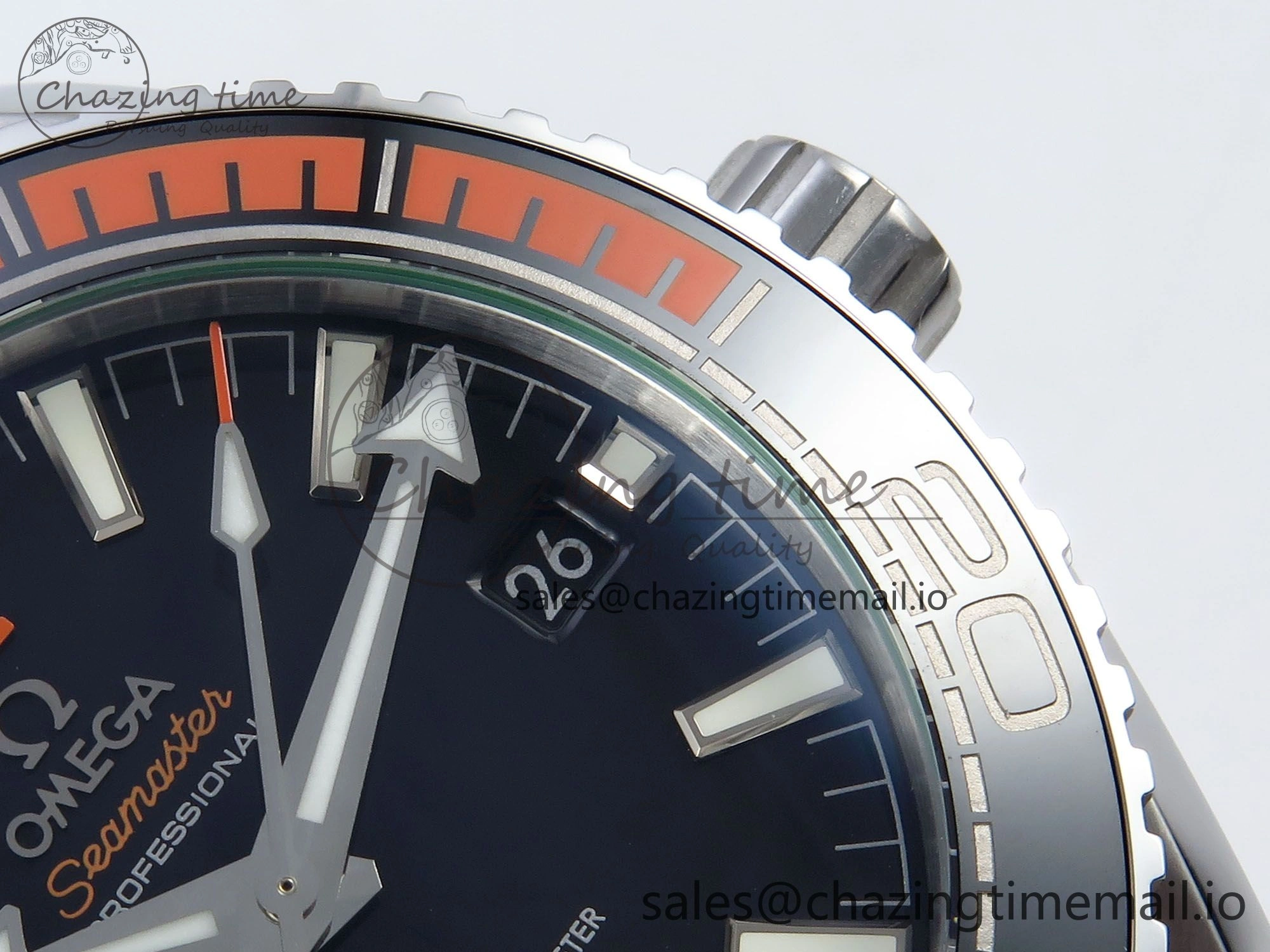 Seamaster Planet Ocean 600M 43.5mm SS SCF 1:1 Best Edition Black orange Bezel Black Dial on Black Rubber Strap A8900 Super Clone ModernLook 7663