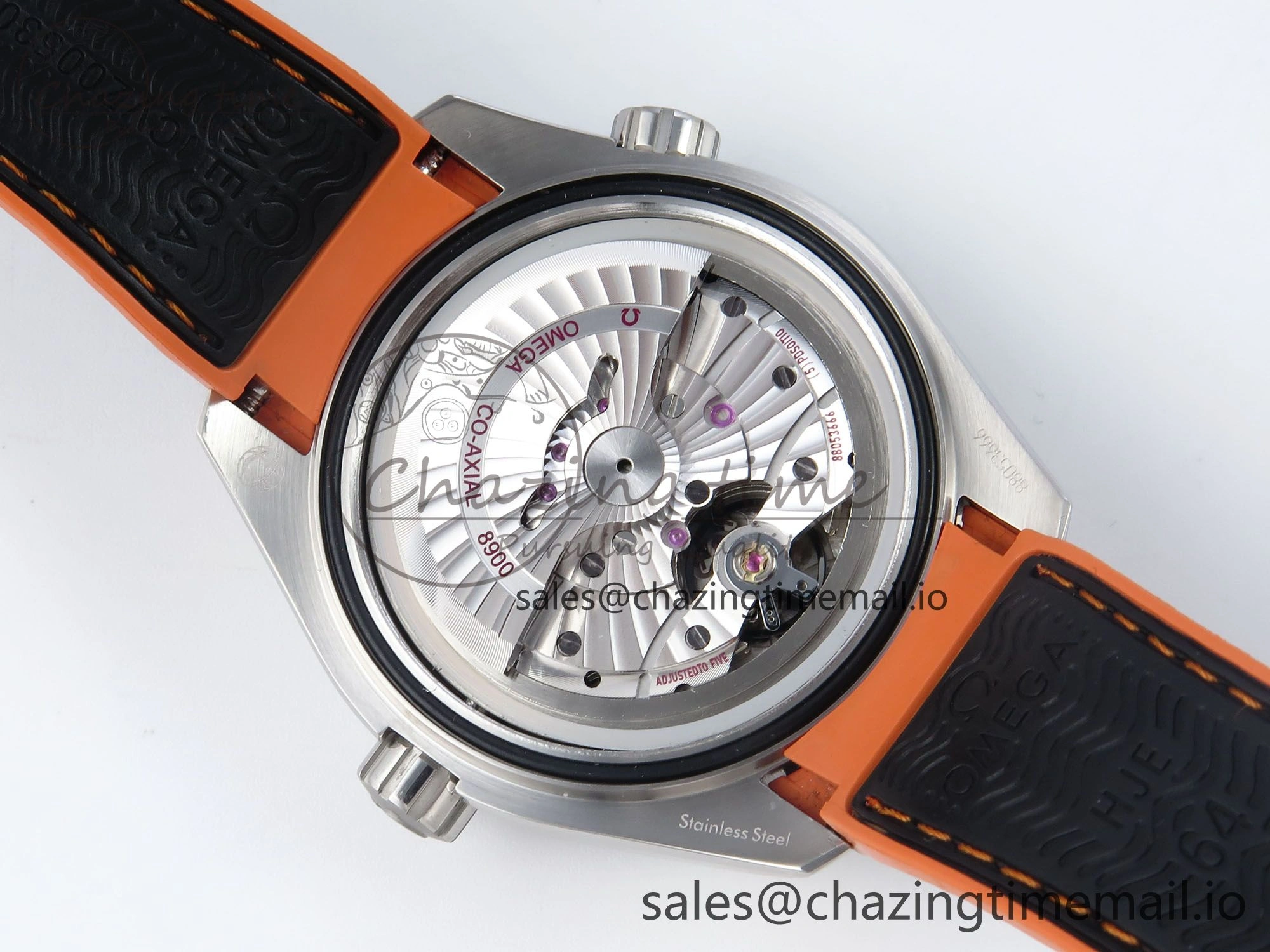 Seamaster Planet Ocean 600M 43.5mm SS SCF 1:1 Best Edition Black orange Bezel Black Dial on Black Rubber Strap A8900 Super Clone ModernLook 7663