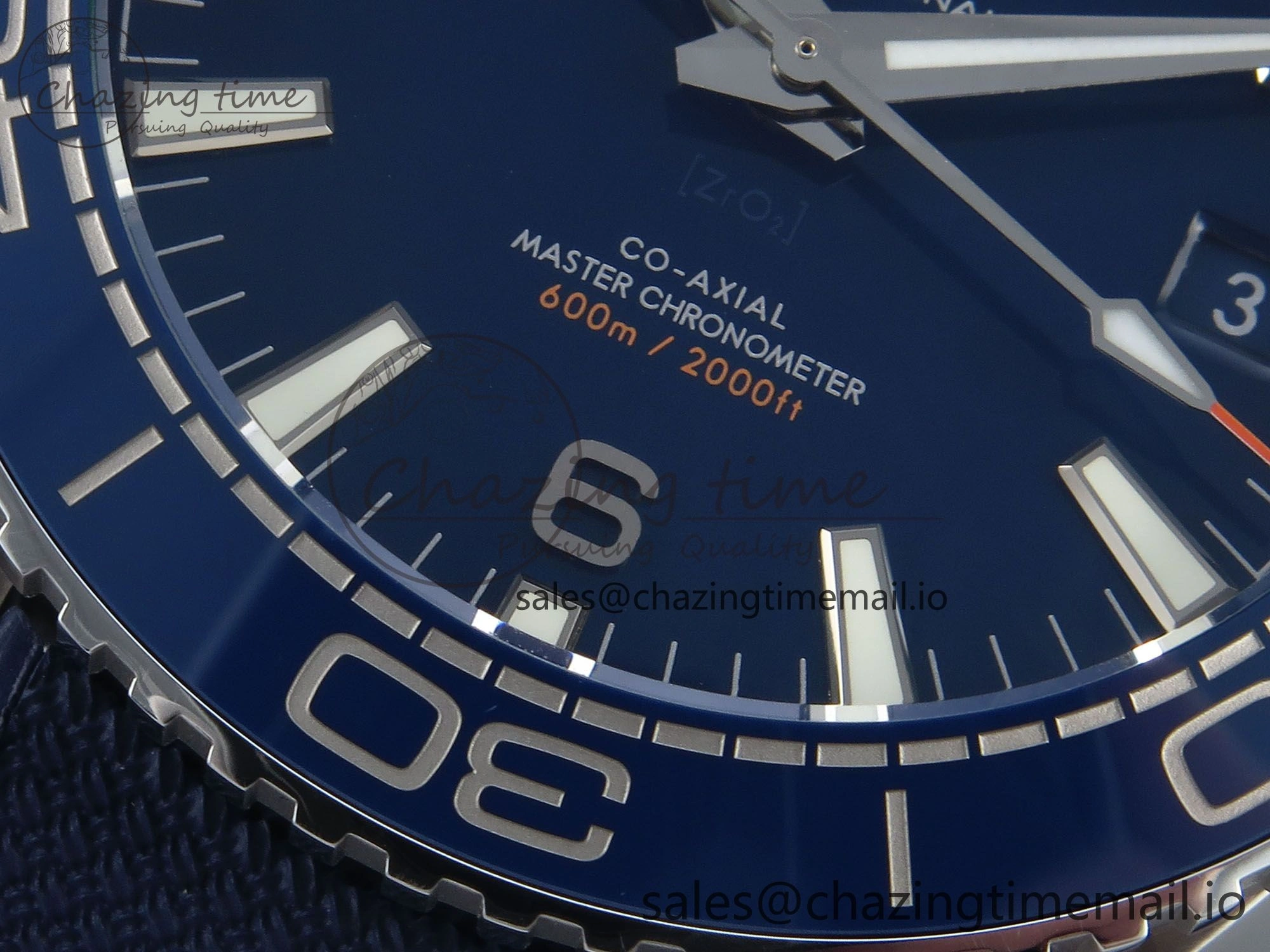 Trendsetting Seamaster Planet Ocean 600M 43.5mm SS SCF 1:1 Best Edition Blue Bezel Blue Dial on Blue Rubber Strap A8900 Super Clone 7672
