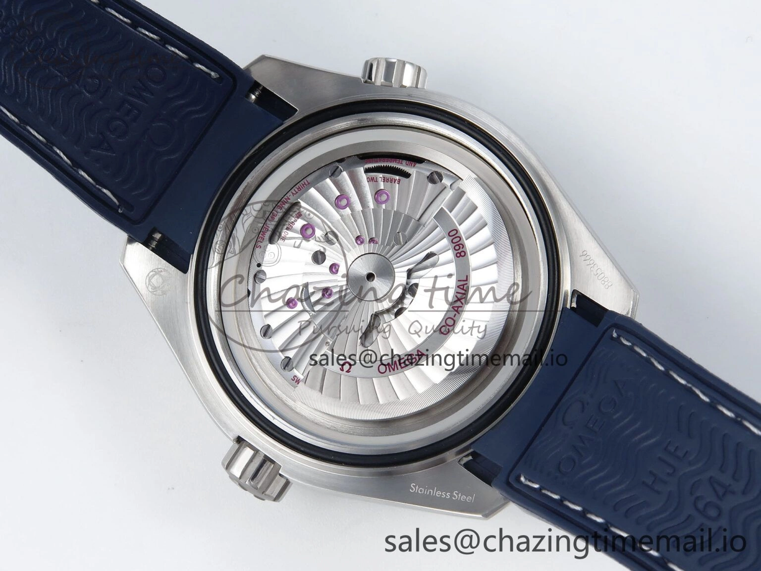 Trendsetting Seamaster Planet Ocean 600M 43.5mm SS SCF 1:1 Best Edition Blue Bezel Blue Dial on Blue Rubber Strap A8900 Super Clone 7672