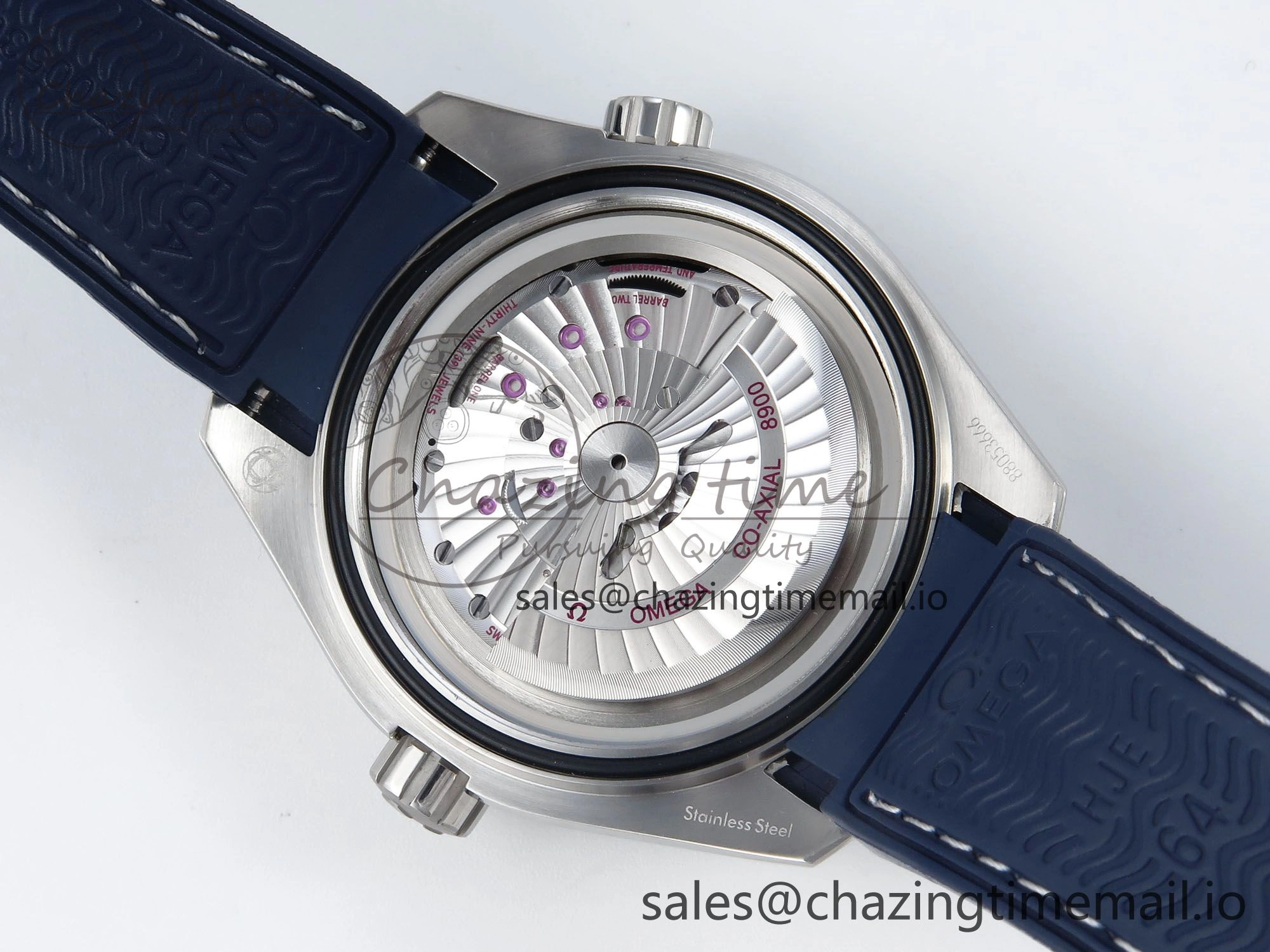 Trendsetting Seamaster Planet Ocean 600M 43.5mm SS SCF 1:1 Best Edition Blue Bezel Blue Dial on Blue Rubber Strap A8900 Super Clone 7672