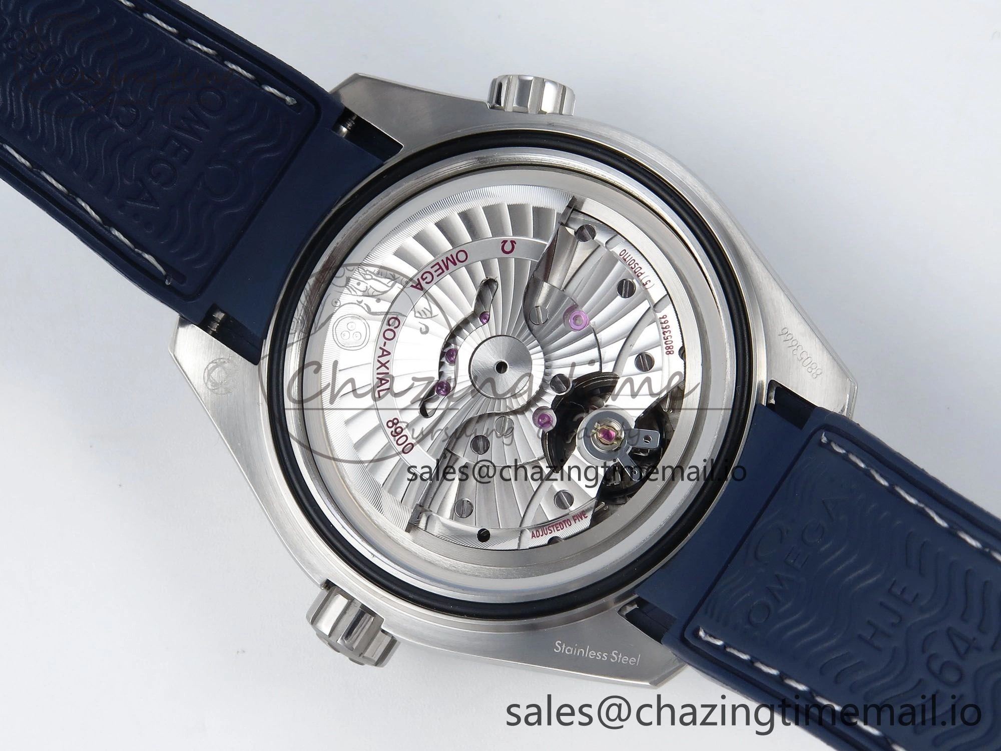 Trendsetting Seamaster Planet Ocean 600M 43.5mm SS SCF 1:1 Best Edition Blue Bezel Blue Dial on Blue Rubber Strap A8900 Super Clone 7672
