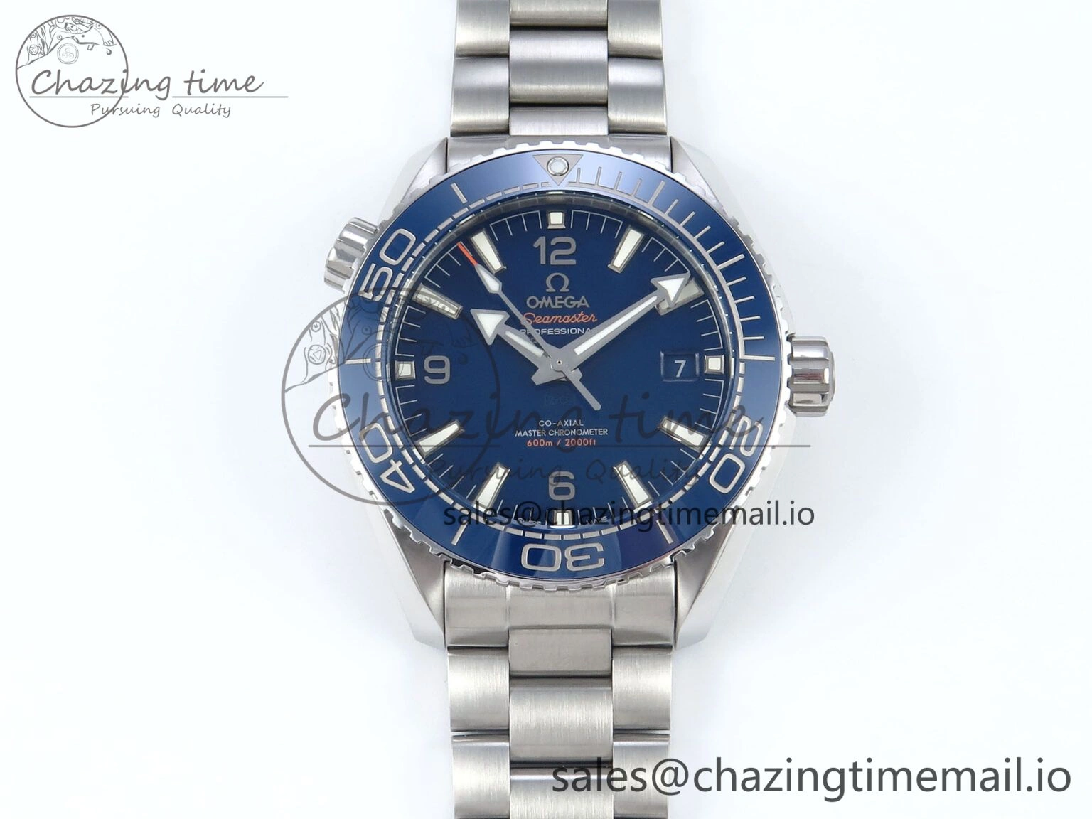 Functional Seamaster Planet Ocean 600M 43.5mm SS SCF 1:1 Best Edition Blue Dial on SS Bracelet A8900 Super Clone 7684