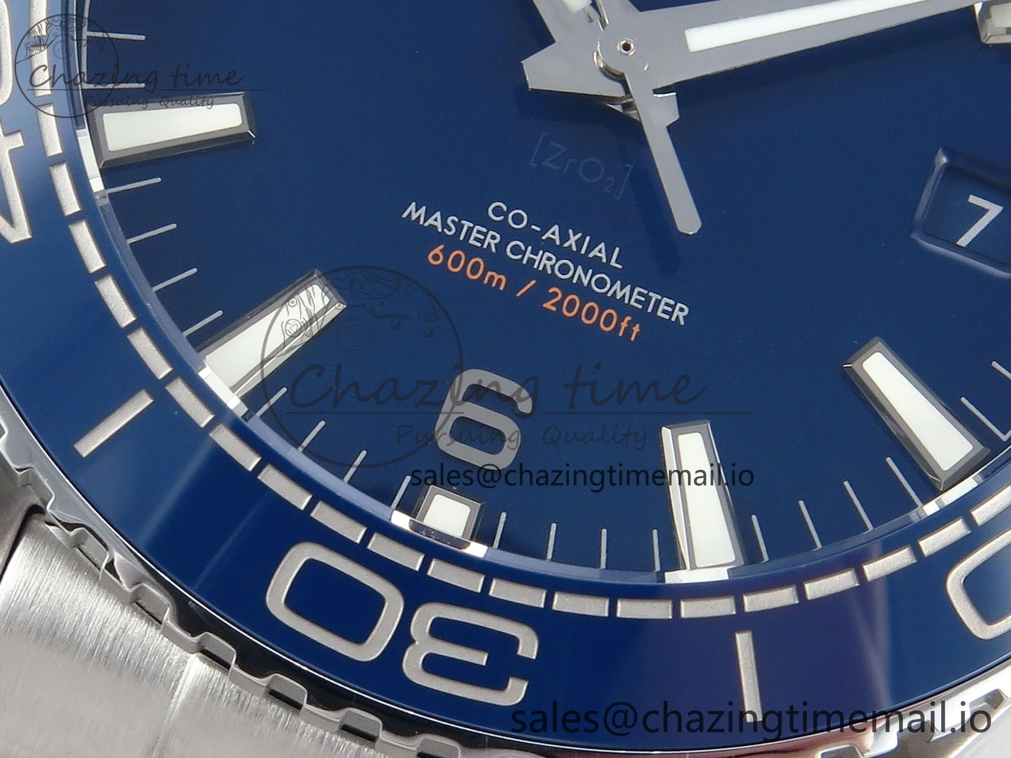Functional Seamaster Planet Ocean 600M 43.5mm SS SCF 1:1 Best Edition Blue Dial on SS Bracelet A8900 Super Clone 7684