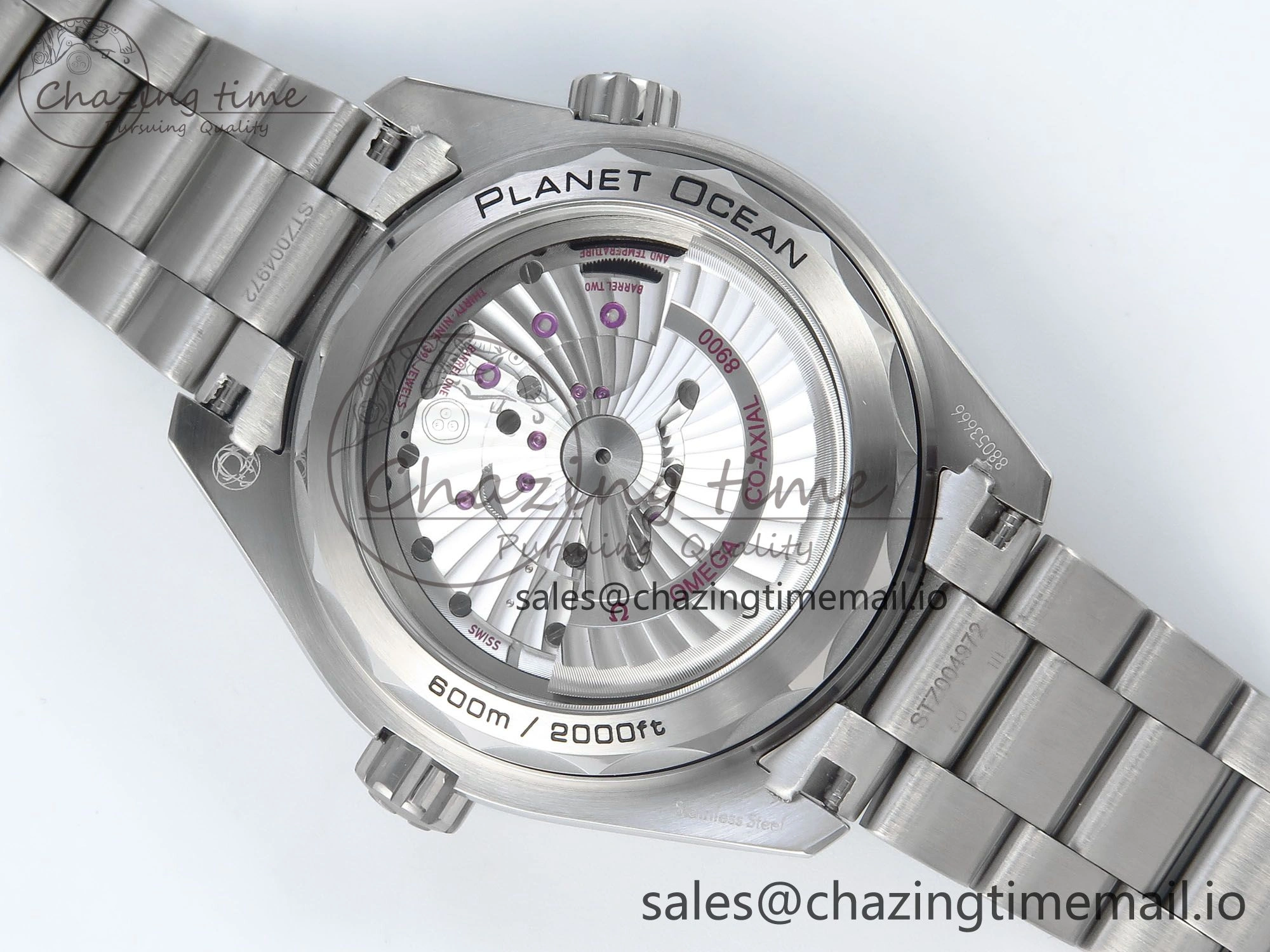 Functional Seamaster Planet Ocean 600M 43.5mm SS SCF 1:1 Best Edition Blue Dial on SS Bracelet A8900 Super Clone 7684