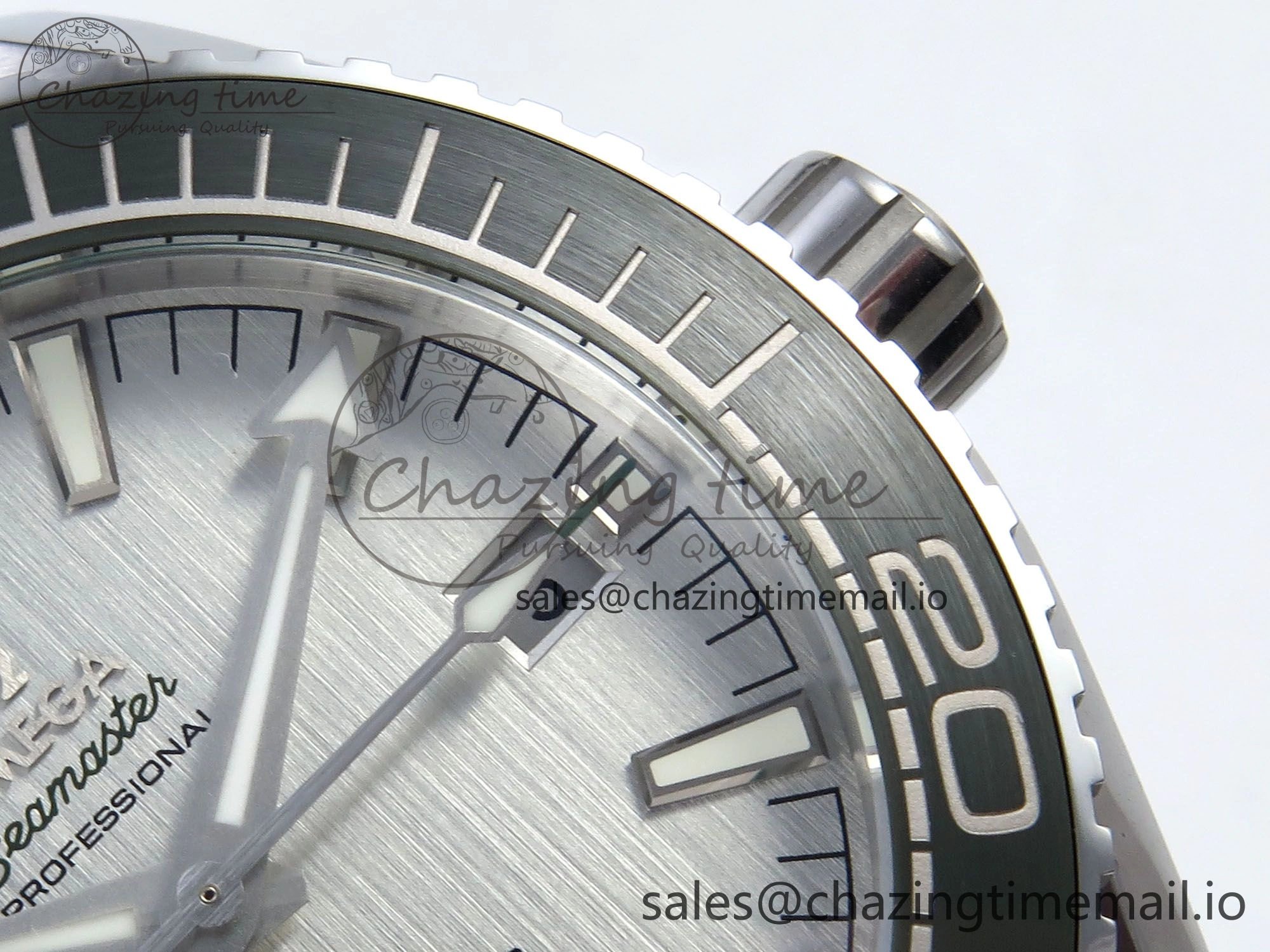 Seamaster Planet Ocean 600M 43.5mm SS SCF 1:1 Best Edition Green Bezel Gray Dial on Green Rubber Strap A8900 Super Clone Trendy 7666