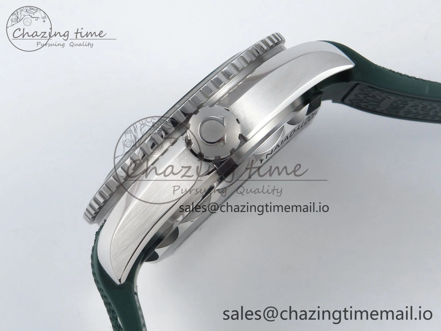Seamaster Planet Ocean 600M 43.5mm SS SCF 1:1 Best Edition Green Bezel Gray Dial on Green Rubber Strap A8900 Super Clone Trendy 7666