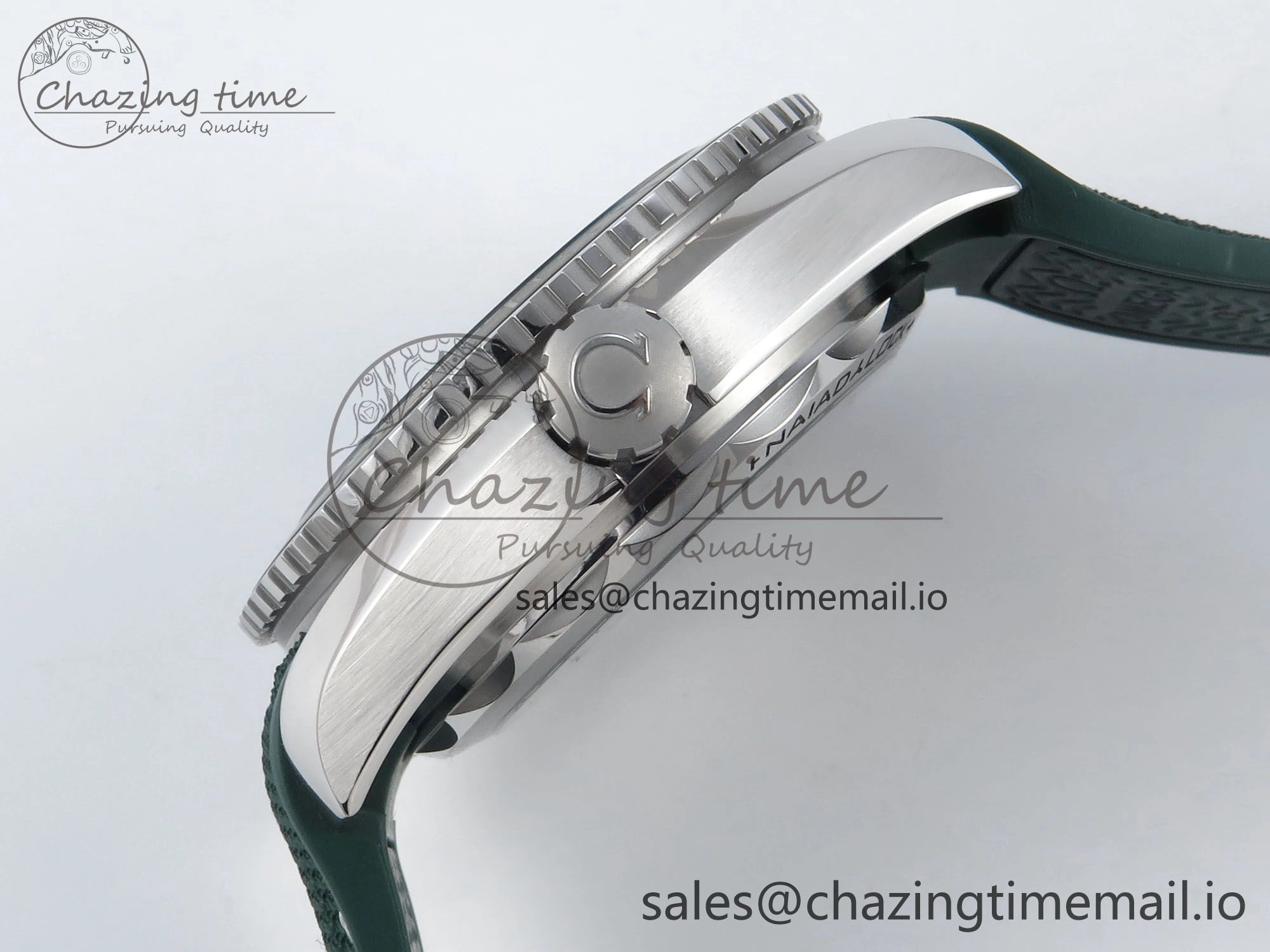 Seamaster Planet Ocean 600M 43.5mm SS SCF 1:1 Best Edition Green Bezel Gray Dial on Green Rubber Strap A8900 Super Clone Trendy 7666