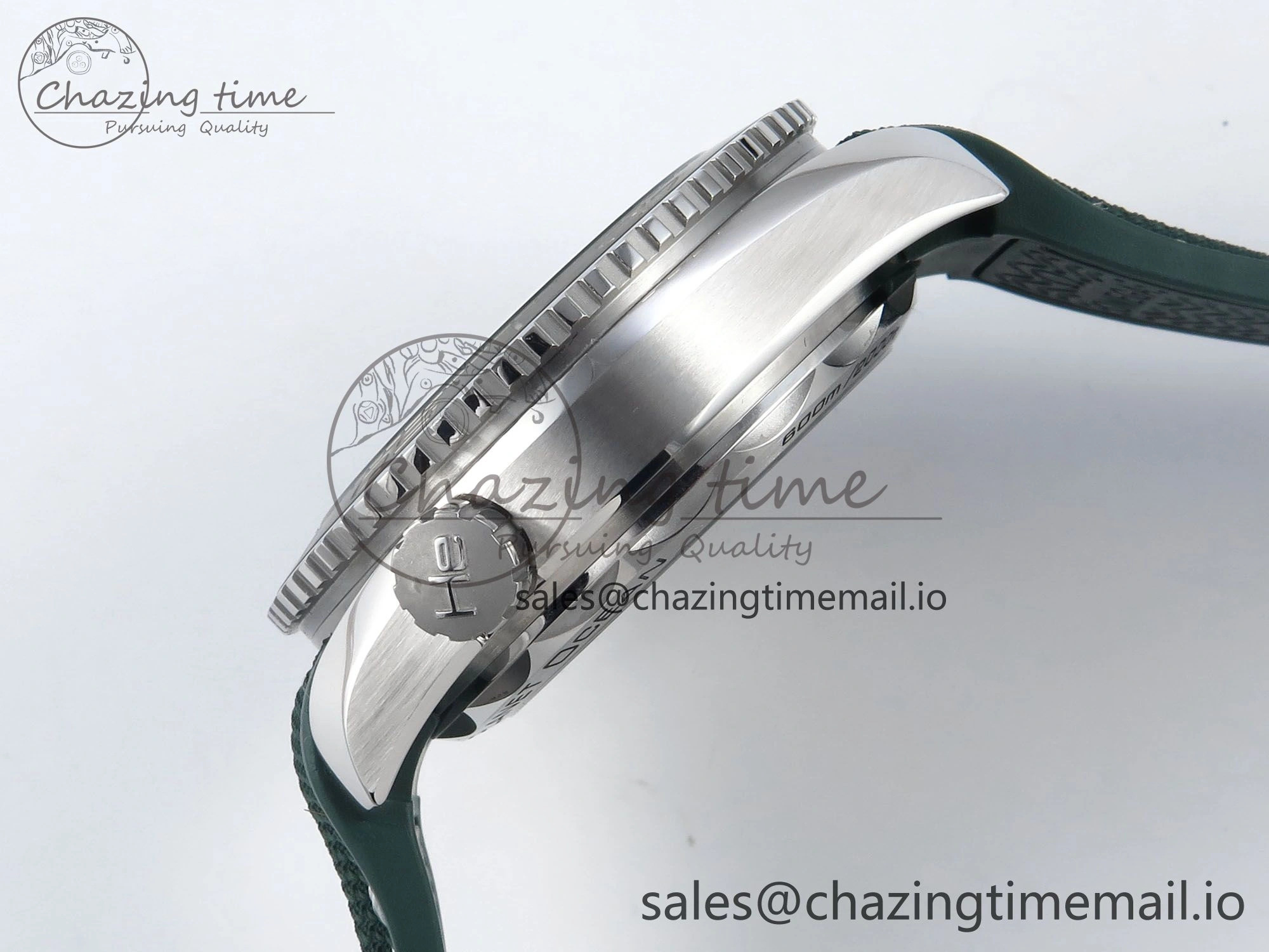 Seamaster Planet Ocean 600M 43.5mm SS SCF 1:1 Best Edition Green Bezel Gray Dial on Green Rubber Strap A8900 Super Clone Trendy 7666