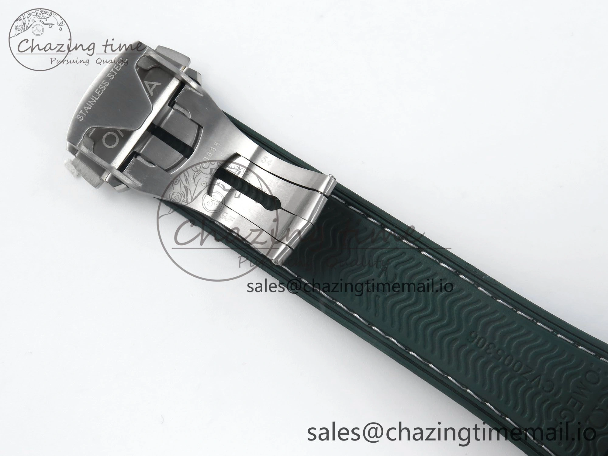 Seamaster Planet Ocean 600M 43.5mm SS SCF 1:1 Best Edition Green Bezel Gray Dial on Green Rubber Strap A8900 Super Clone Trendy 7666