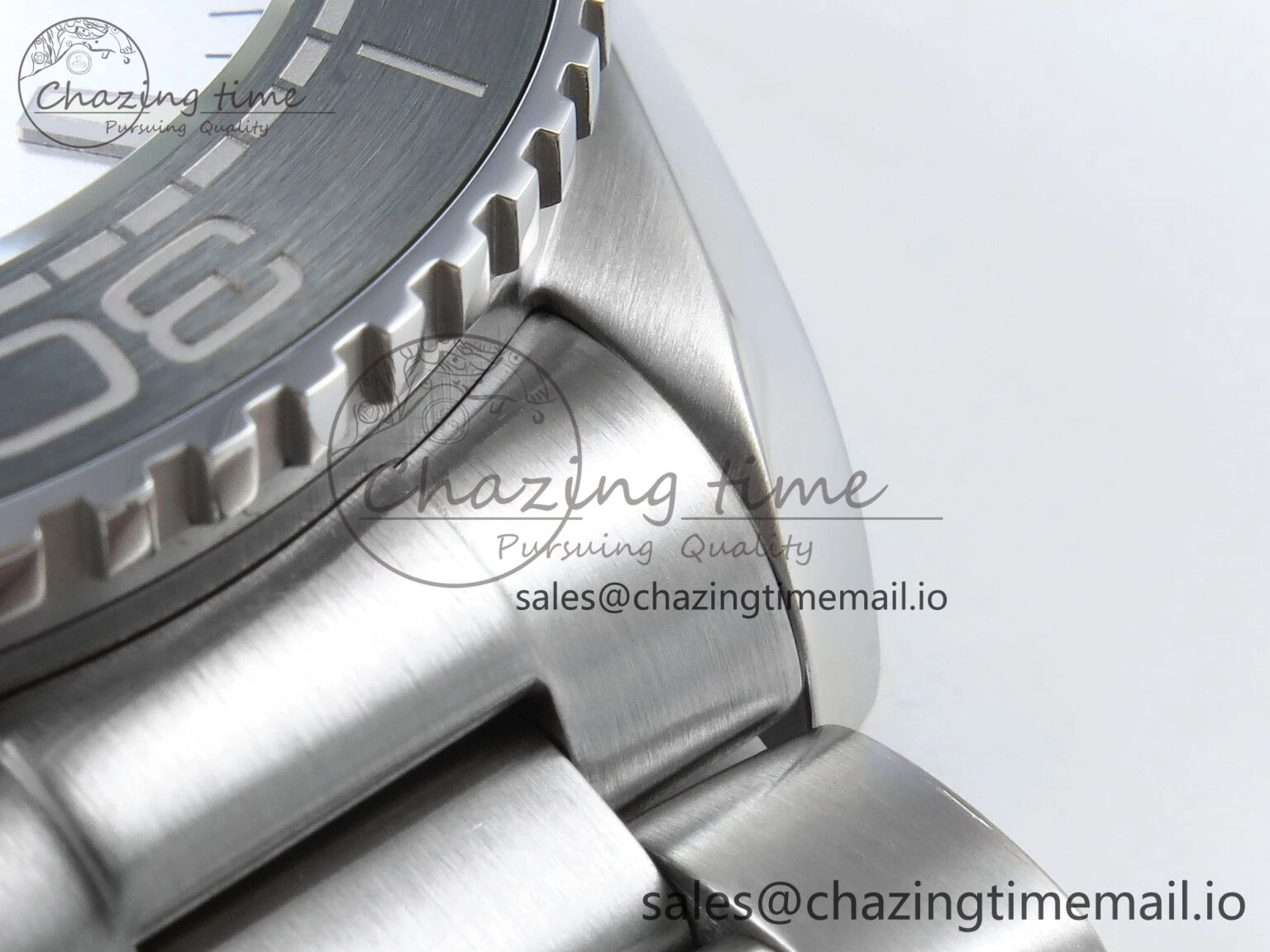 Seamaster Planet Ocean 600M 43.5mm SS SCF 1:1 Best Edition Green Bezel Gray Dial on SS Bracelet A8900 Super Clone FashionForward 7678