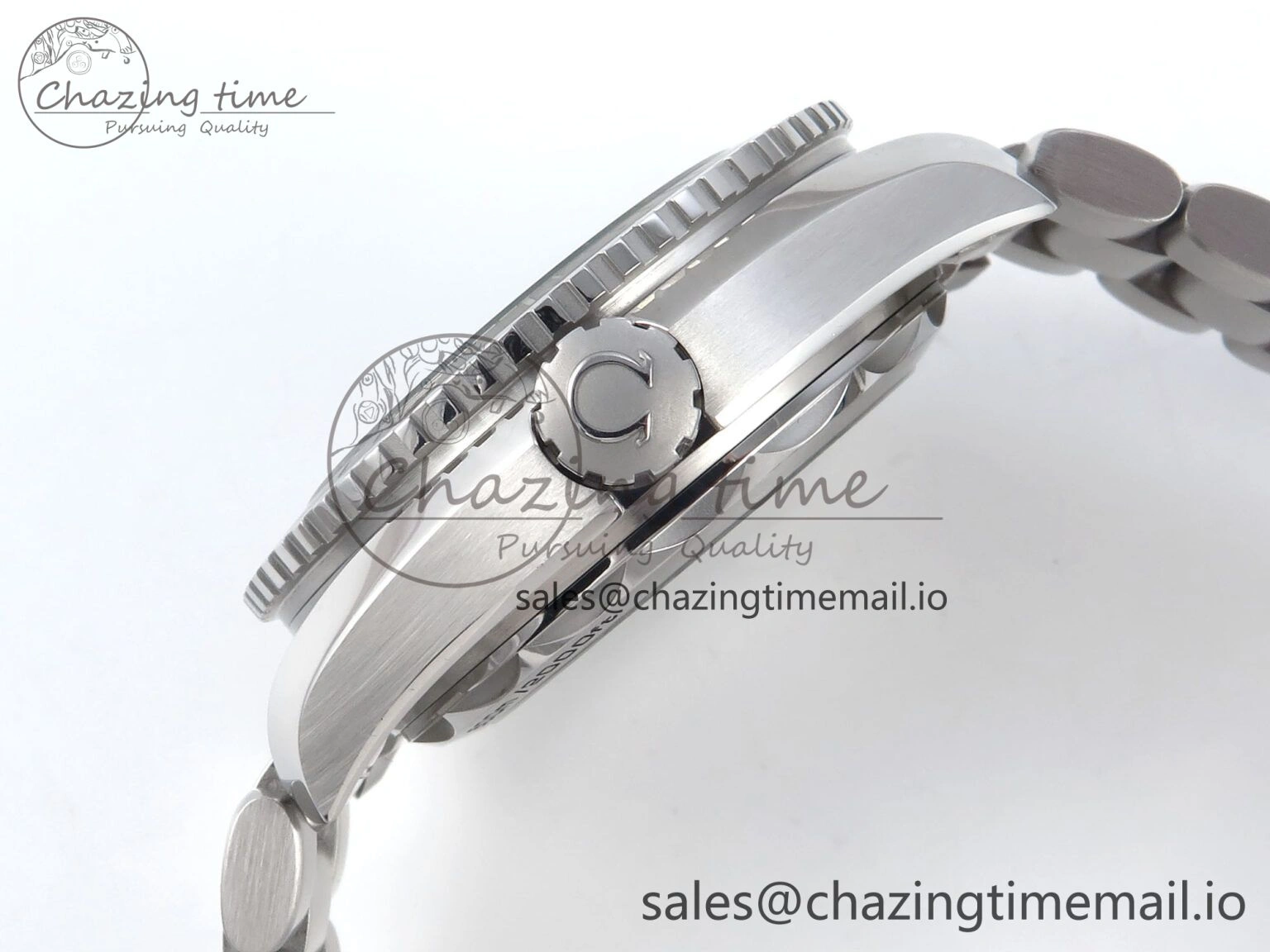 Seamaster Planet Ocean 600M 43.5mm SS SCF 1:1 Best Edition Green Bezel Gray Dial on SS Bracelet A8900 Super Clone FashionForward 7678