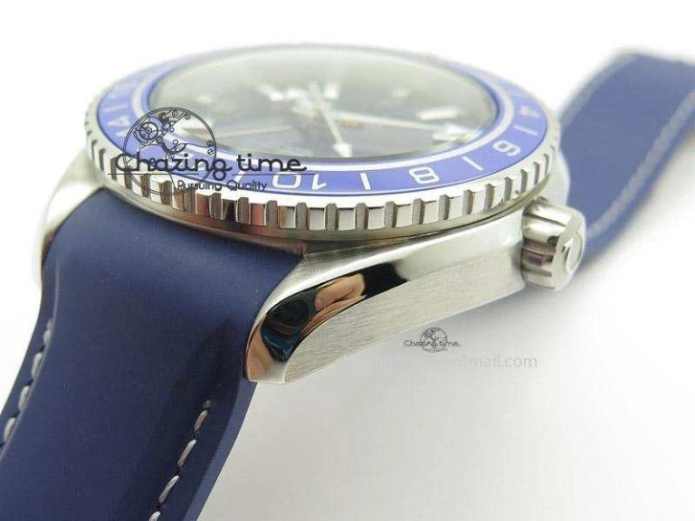 Seamaster Planet Ocean GMT 600M Blue Dial SS On Blue Rubber Strap A WrinkleFree 8278