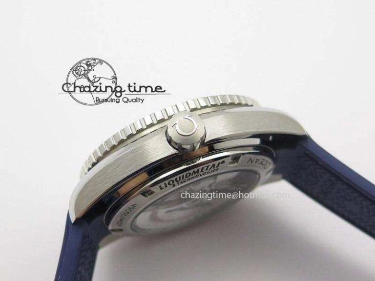 Seamaster Planet Ocean GMT 600M Blue Dial SS On Blue Rubber Strap A WrinkleFree 8278