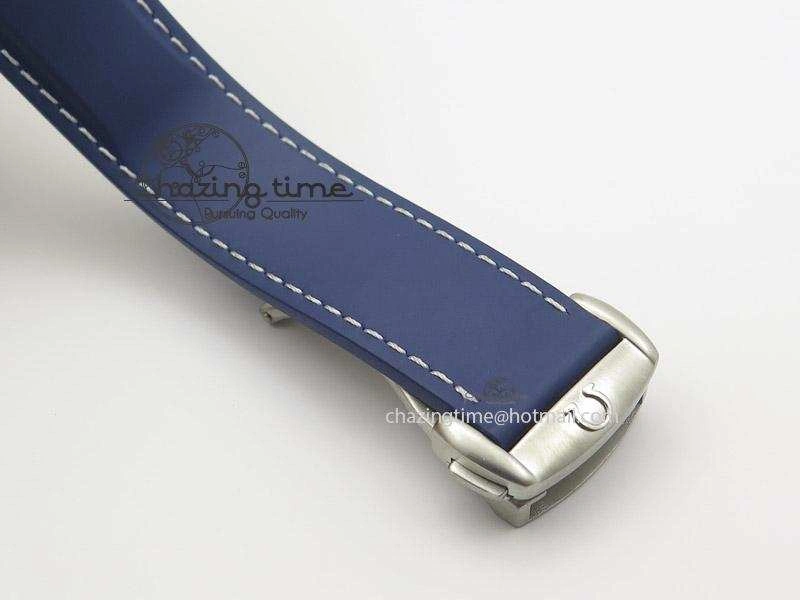 Seamaster Planet Ocean GMT 600M Blue Dial SS On Blue Rubber Strap A WrinkleFree 8278
