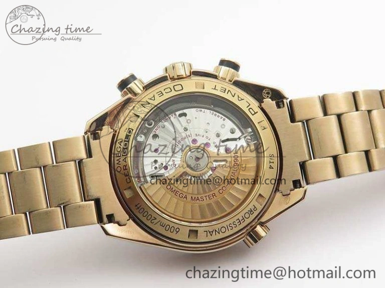 Seamaster Pro Chrono RG Best Edition Black Ceramic Black Dial On RG Bracelet A AllSeason 8130