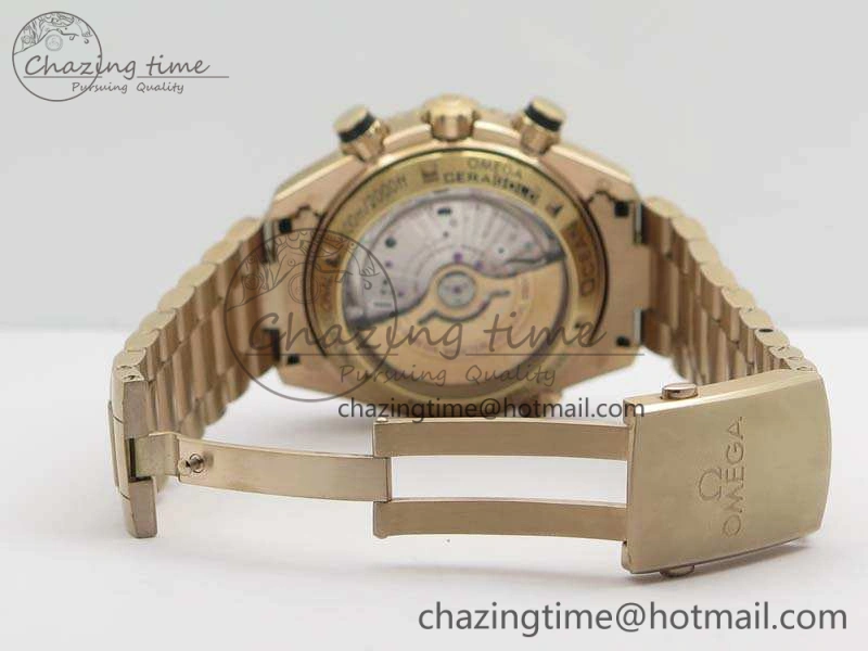 Seamaster Pro Chrono RG Best Edition Black Ceramic Black Dial On RG Bracelet A AllSeason 8130