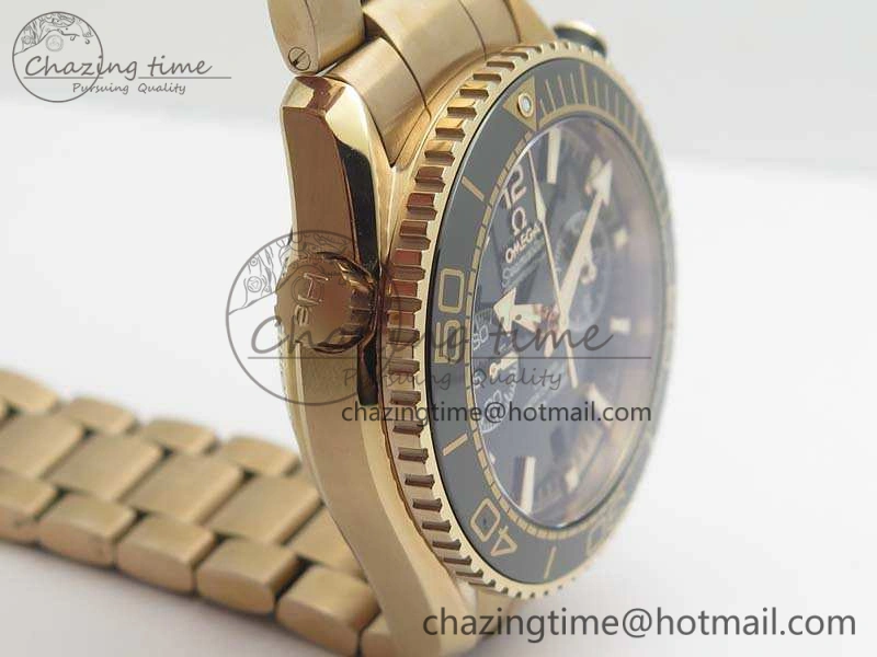 Seamaster Pro Chrono RG Best Edition Black Ceramic Black Dial On RG Bracelet A AllSeason 8130