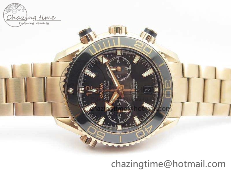 Seamaster Pro Chrono RG Best Edition Black Ceramic Black Dial On RG Bracelet A AllSeason 8130