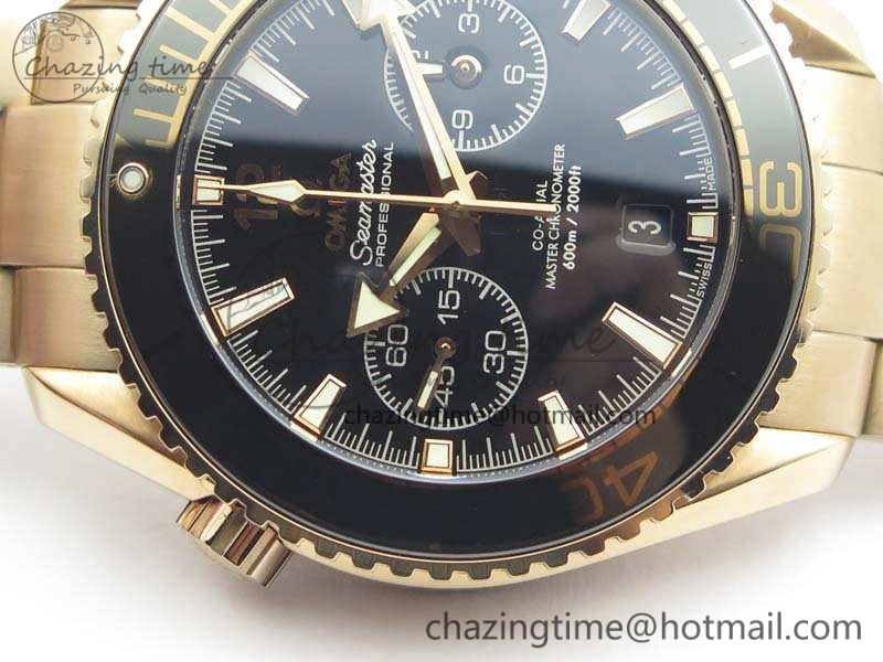 Seamaster Pro Chrono RG Best Edition Black Ceramic Black Dial On RG Bracelet A AllSeason 8130